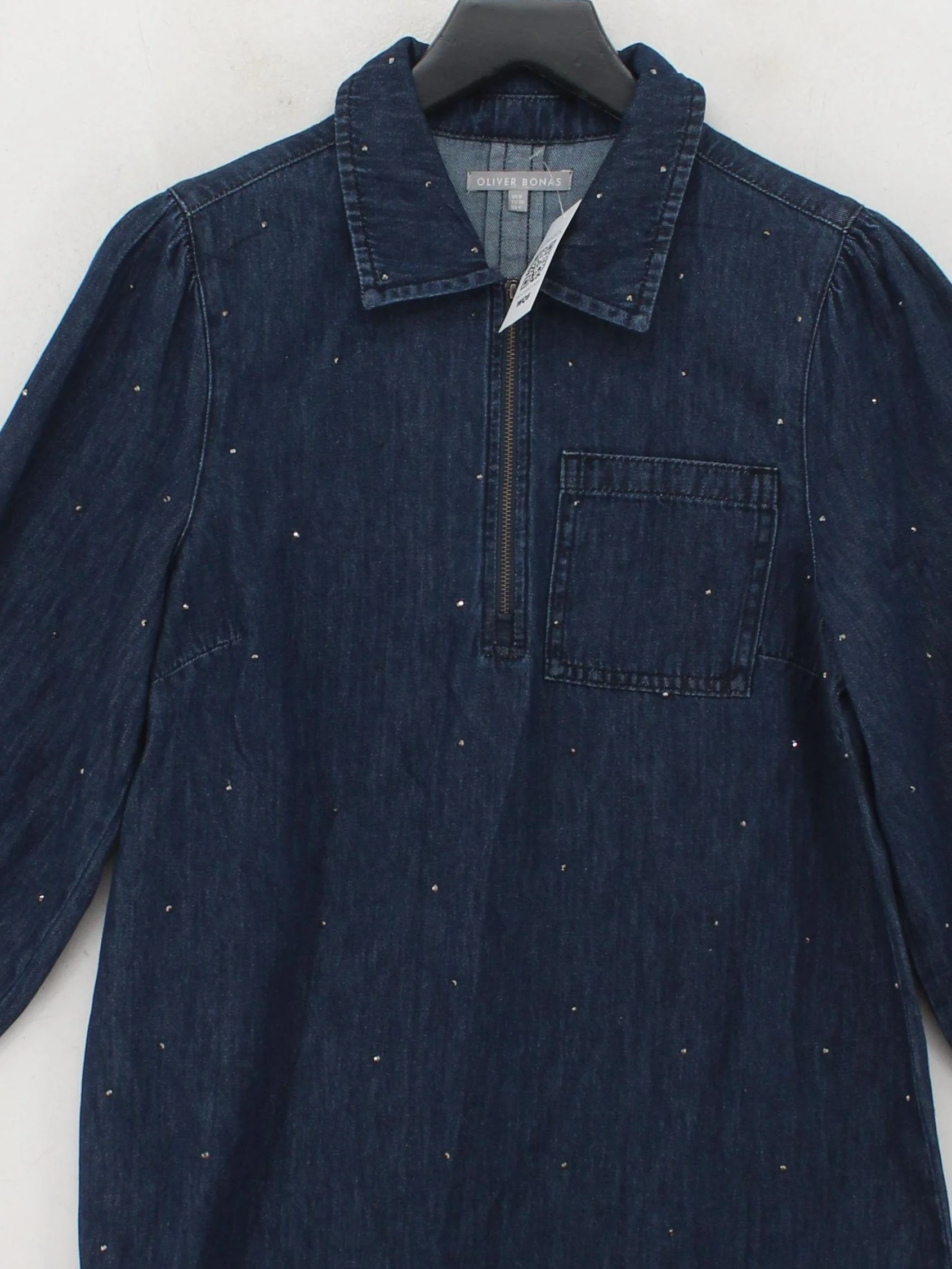 Oliver Bonas Shirt Mini Dress UK8 in Blue - Image 3
