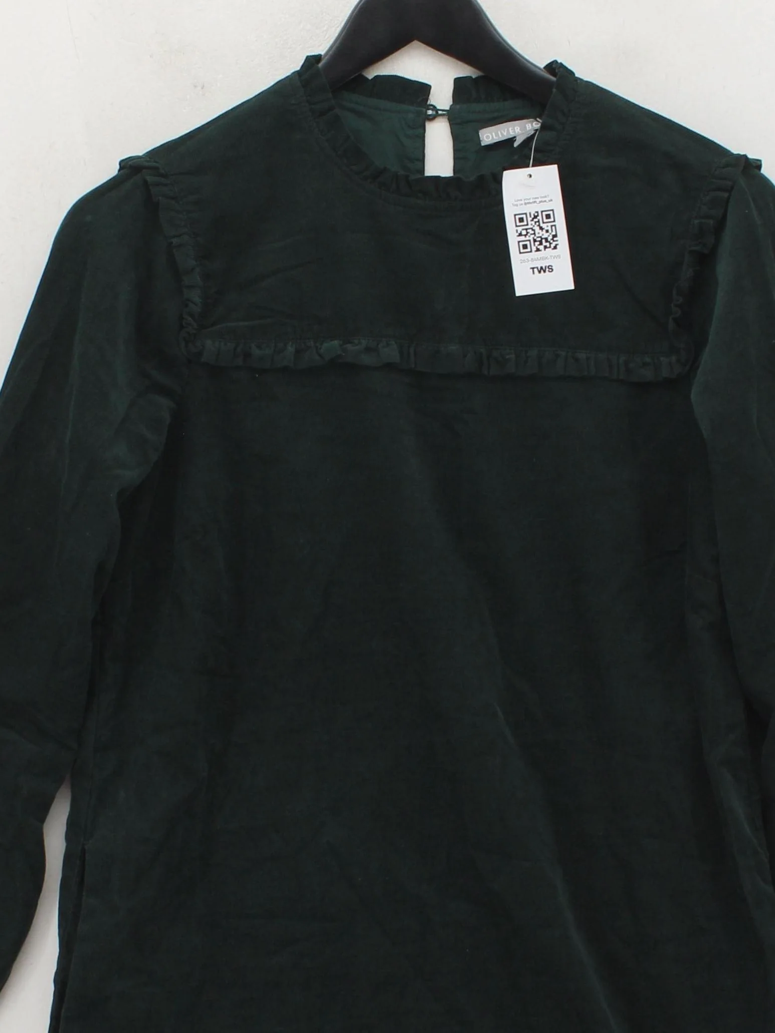 Oliver Bonas Shirt Mini Dress UK8 in Green - Image 3