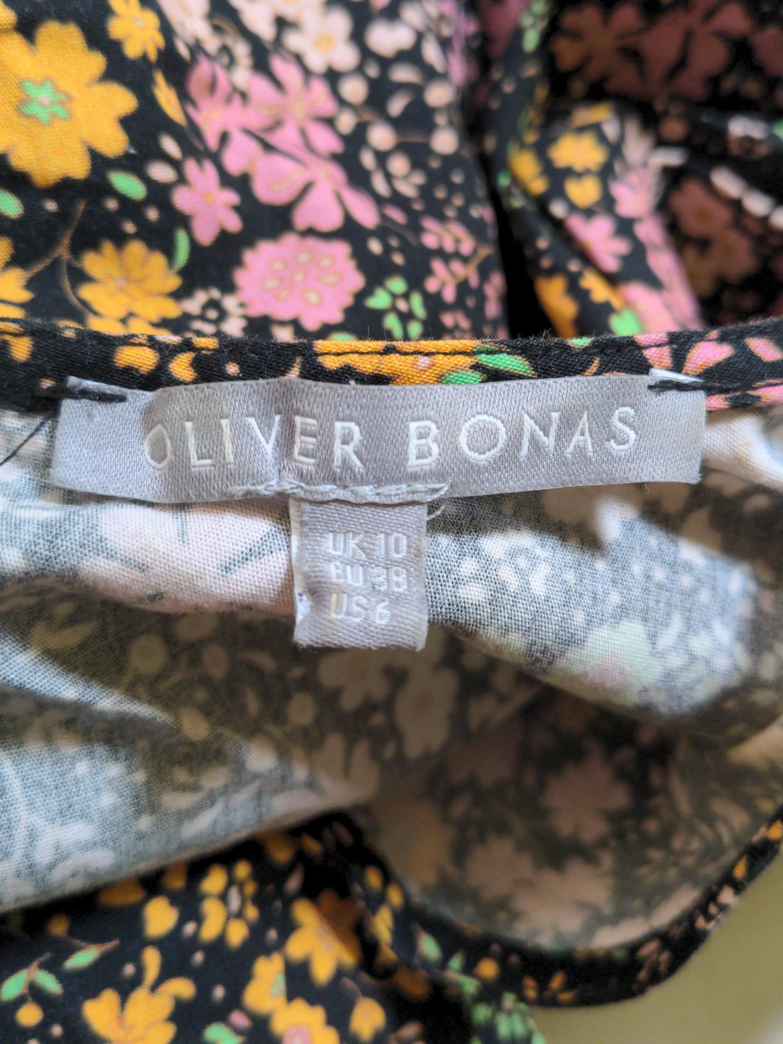 Oliver Bonas Skater Mini Dress UK10 in Multi - Image 5