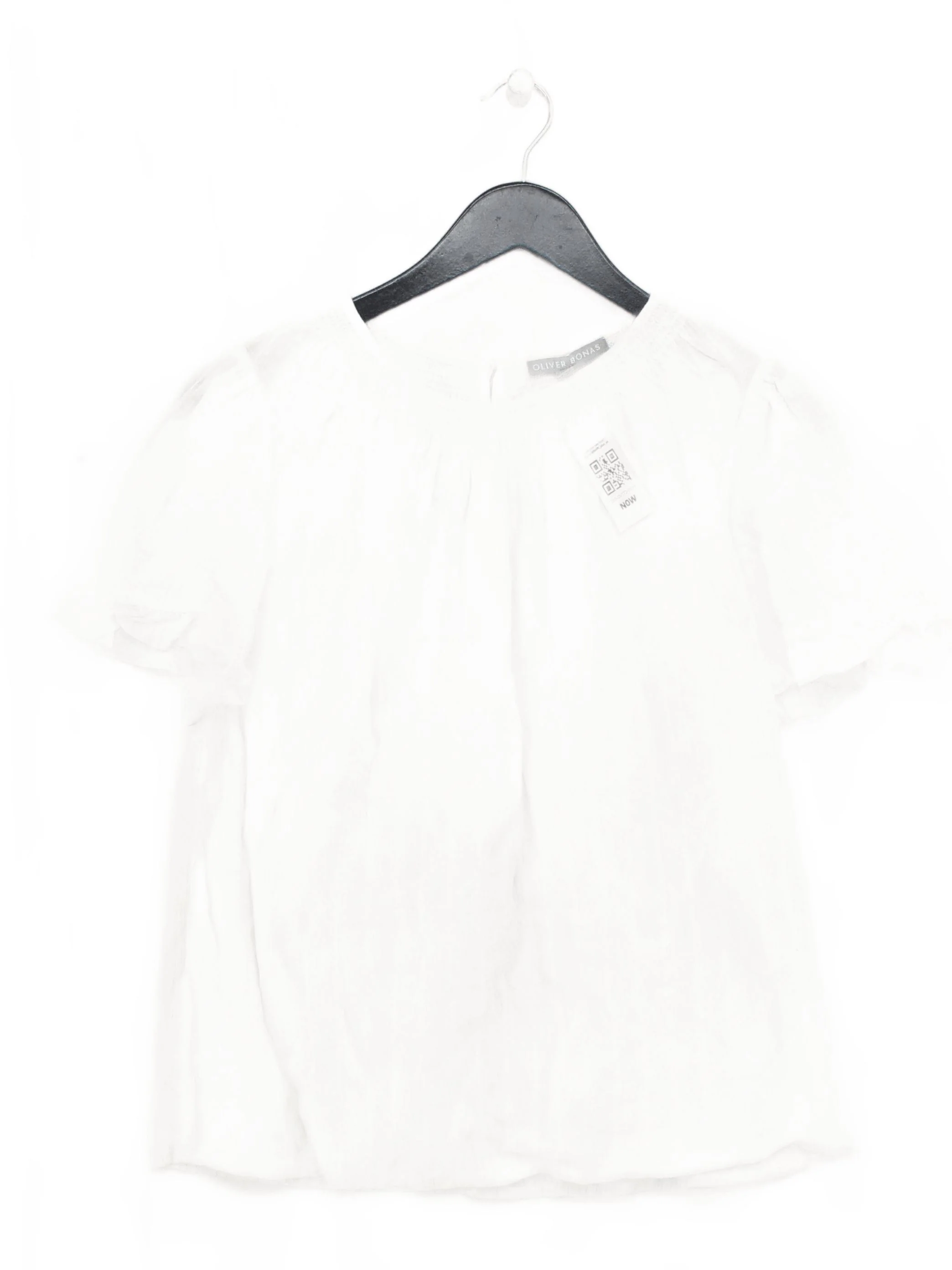 Oliver Bonas Women's Blouse UK 10 White Cotton with Other Basic
