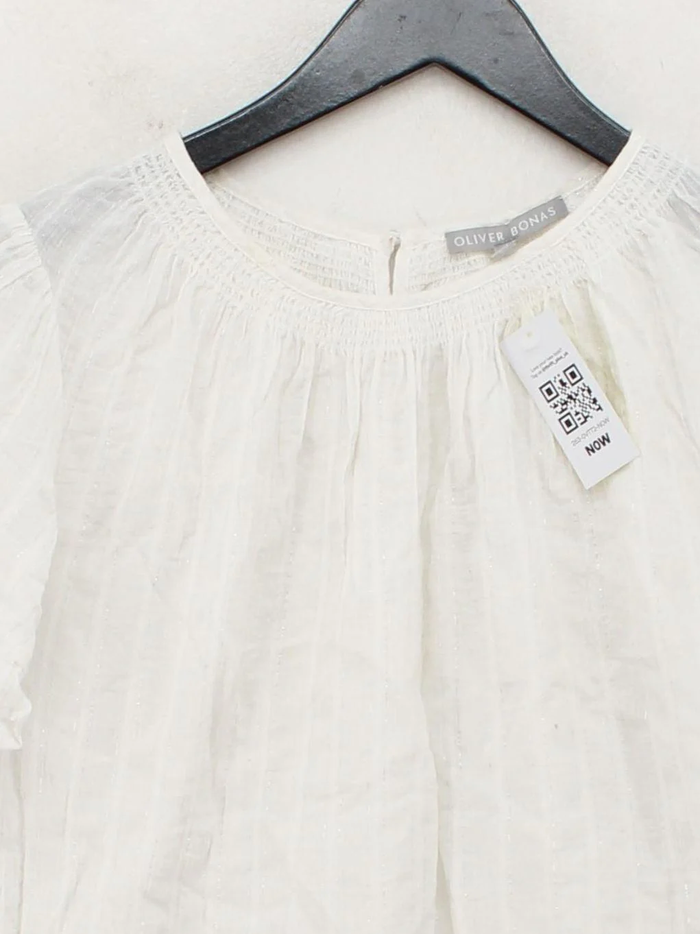 Oliver Bonas Women's Blouse UK 10 White Cotton with Other Basic - Image 3
