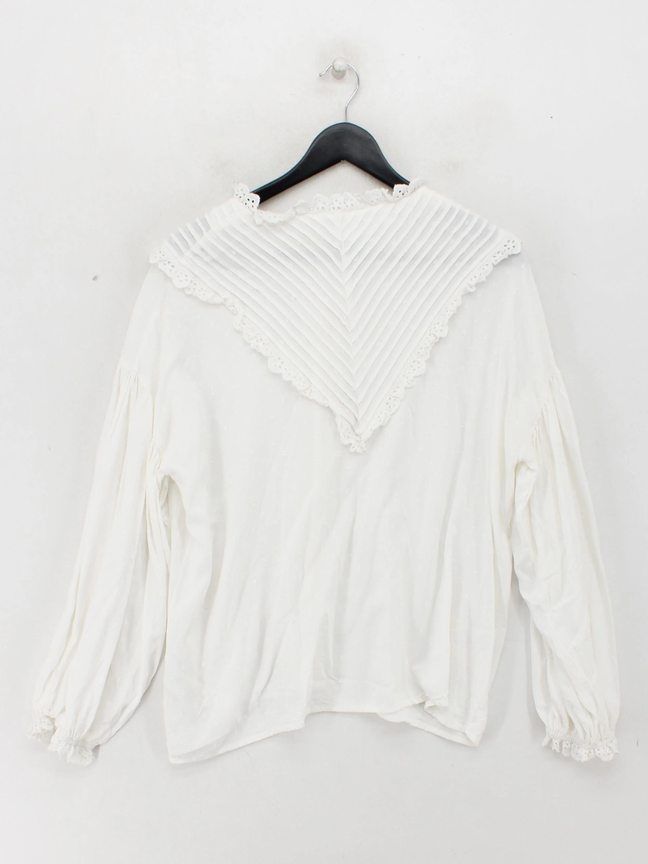 Oliver Bonas Women's Blouse UK 14 White Viscose with Cotton Basic - Image 2