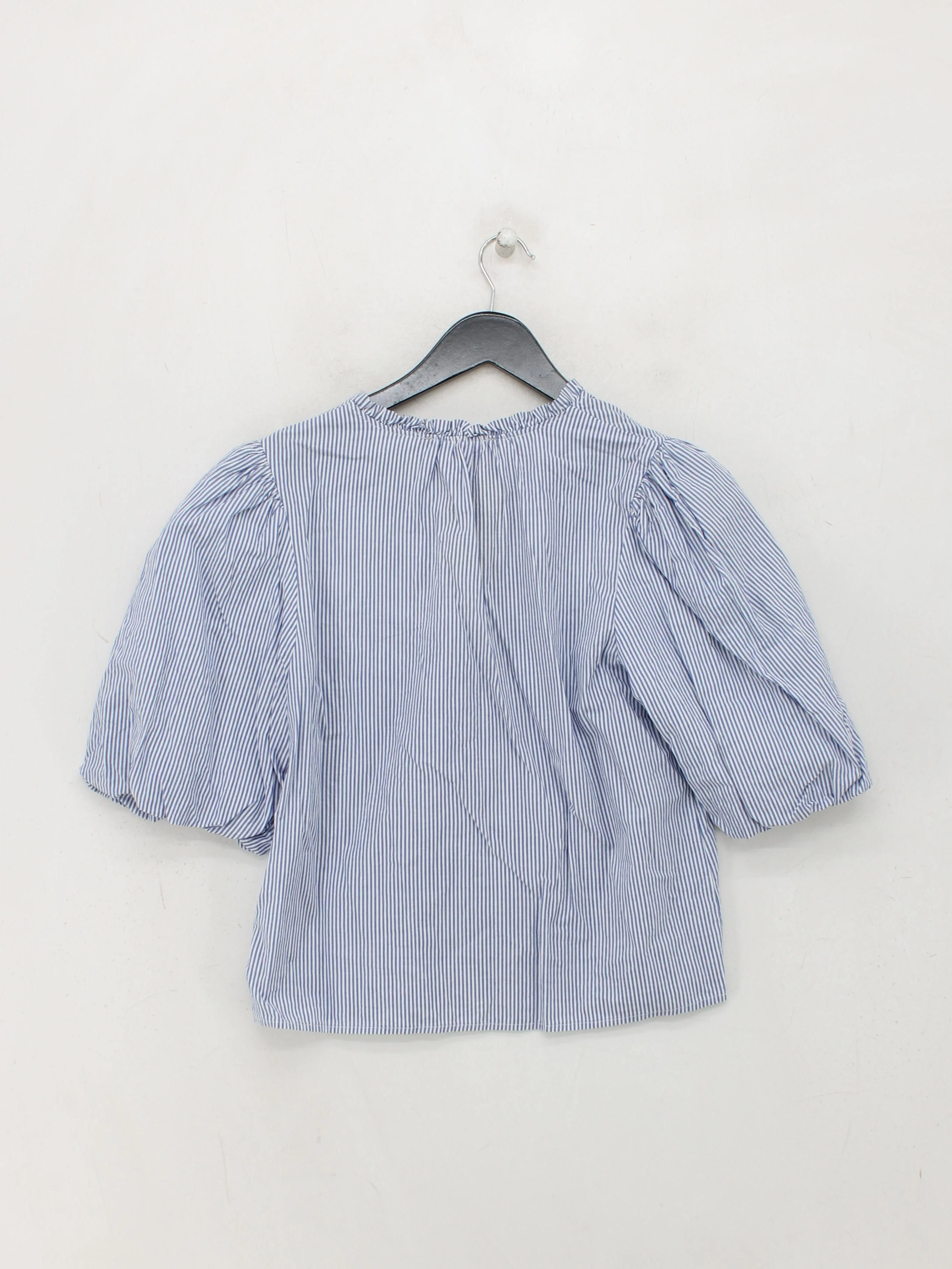 Oliver Bonas Women's Blouse UK 6 Blue 100% Cotton Basic - Image 2