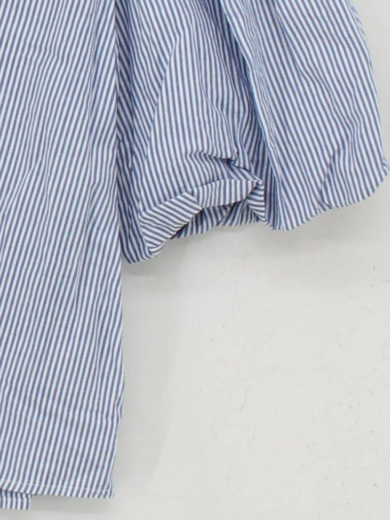 Oliver Bonas Women's Blouse UK 6 Blue 100% Cotton Basic - Image 4