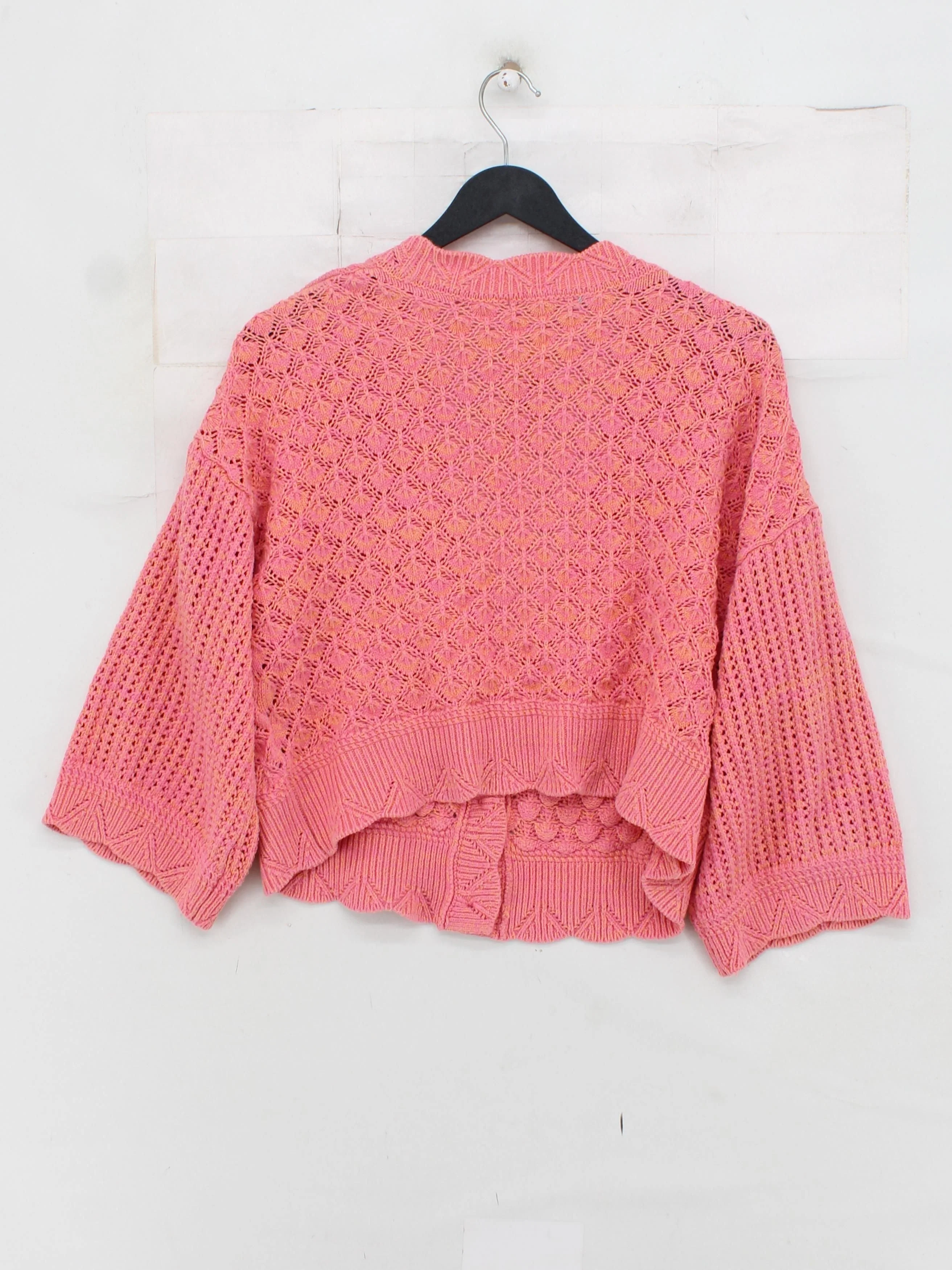 Oliver Bonas Women's Cardigan UK 14 Multi Cotton with Acrylic V-Neck Cardigan - Image 2