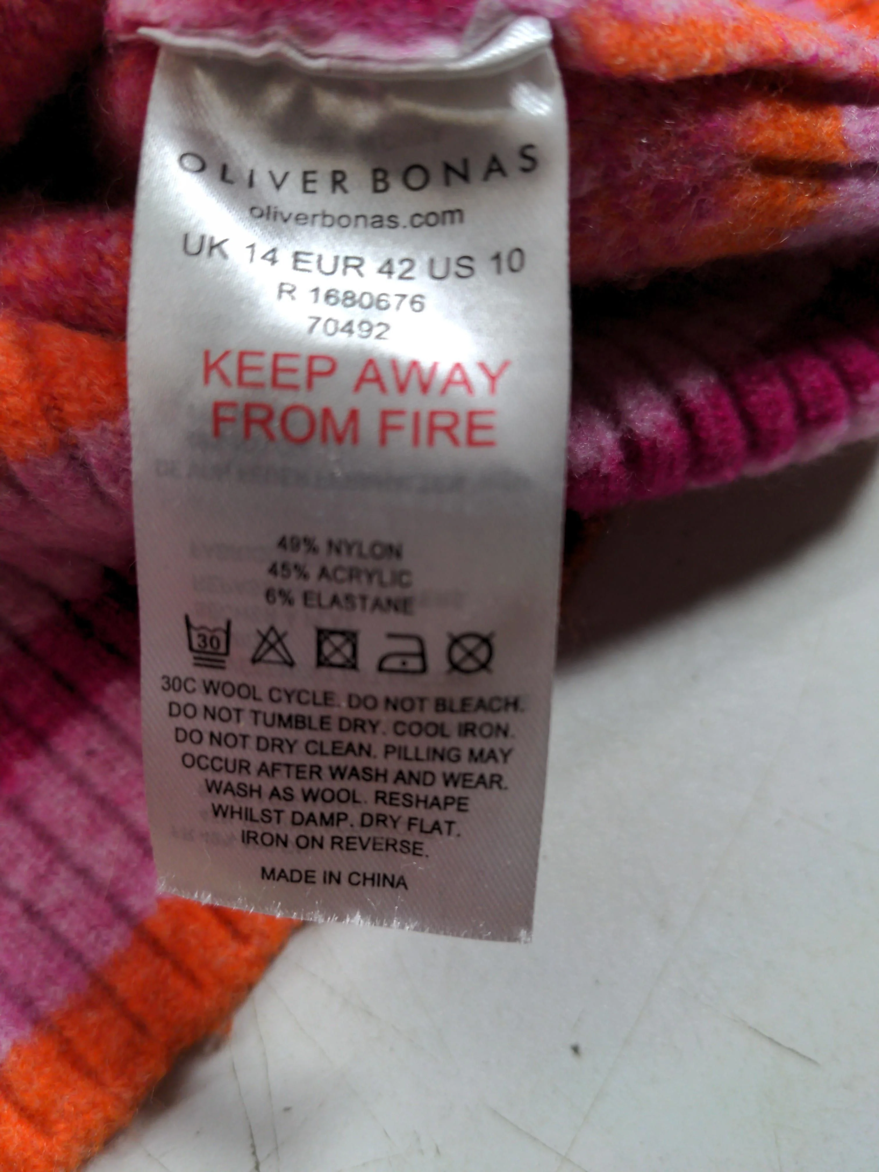 Oliver Bonas Women's Cardigan UK 14 Multi Nylon with Acrylic, Elastane Cardigan - Image 6
