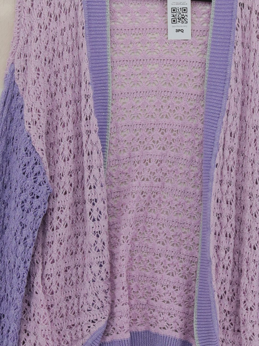 Oliver Bonas Women's Cardigan UK 14 Purple Cotton with Polyester, Other Cardigan - Image 3