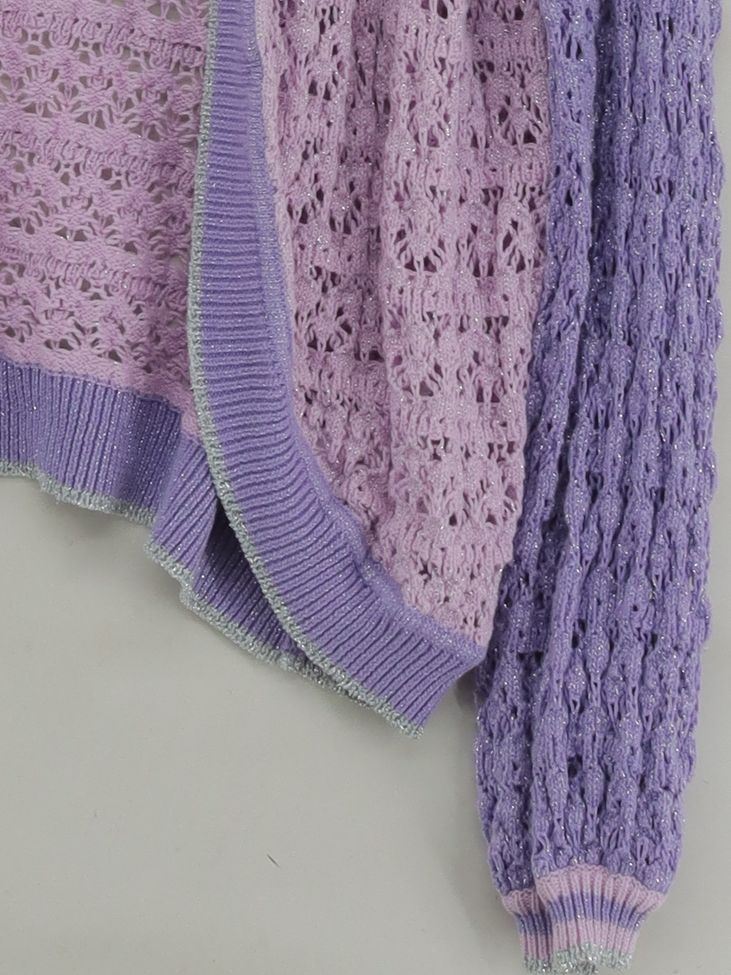 Oliver Bonas Women's Cardigan UK 14 Purple Cotton with Polyester, Other Cardigan - Image 4