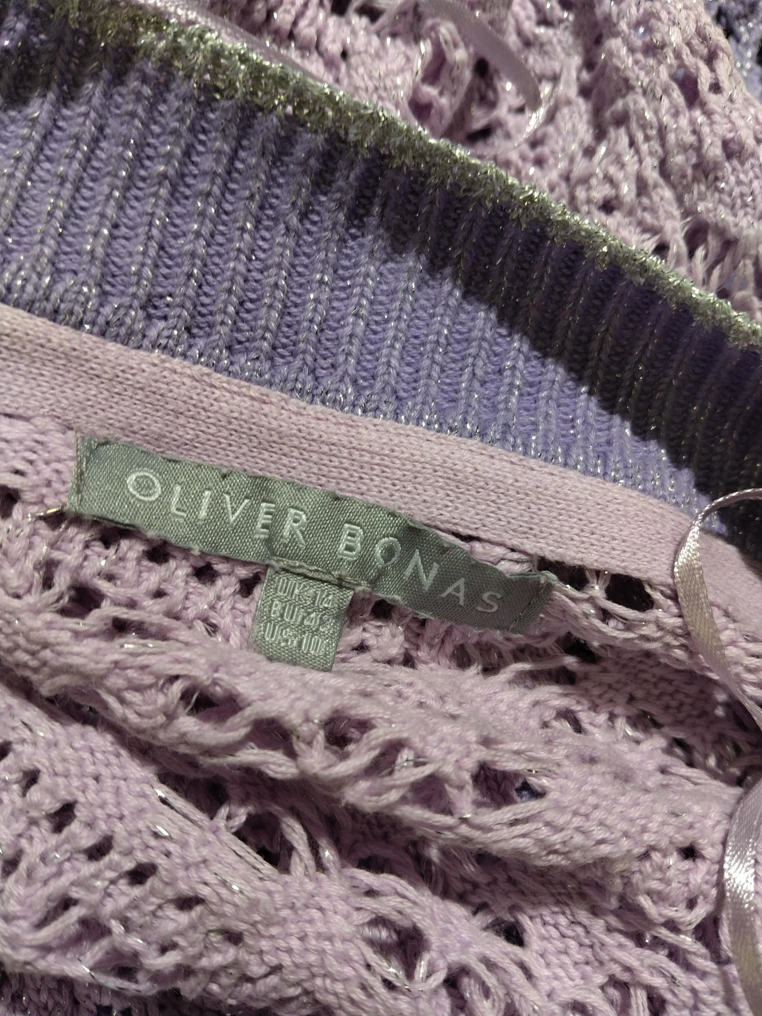 Oliver Bonas Women's Cardigan UK 14 Purple Cotton with Polyester, Other Cardigan - Image 5