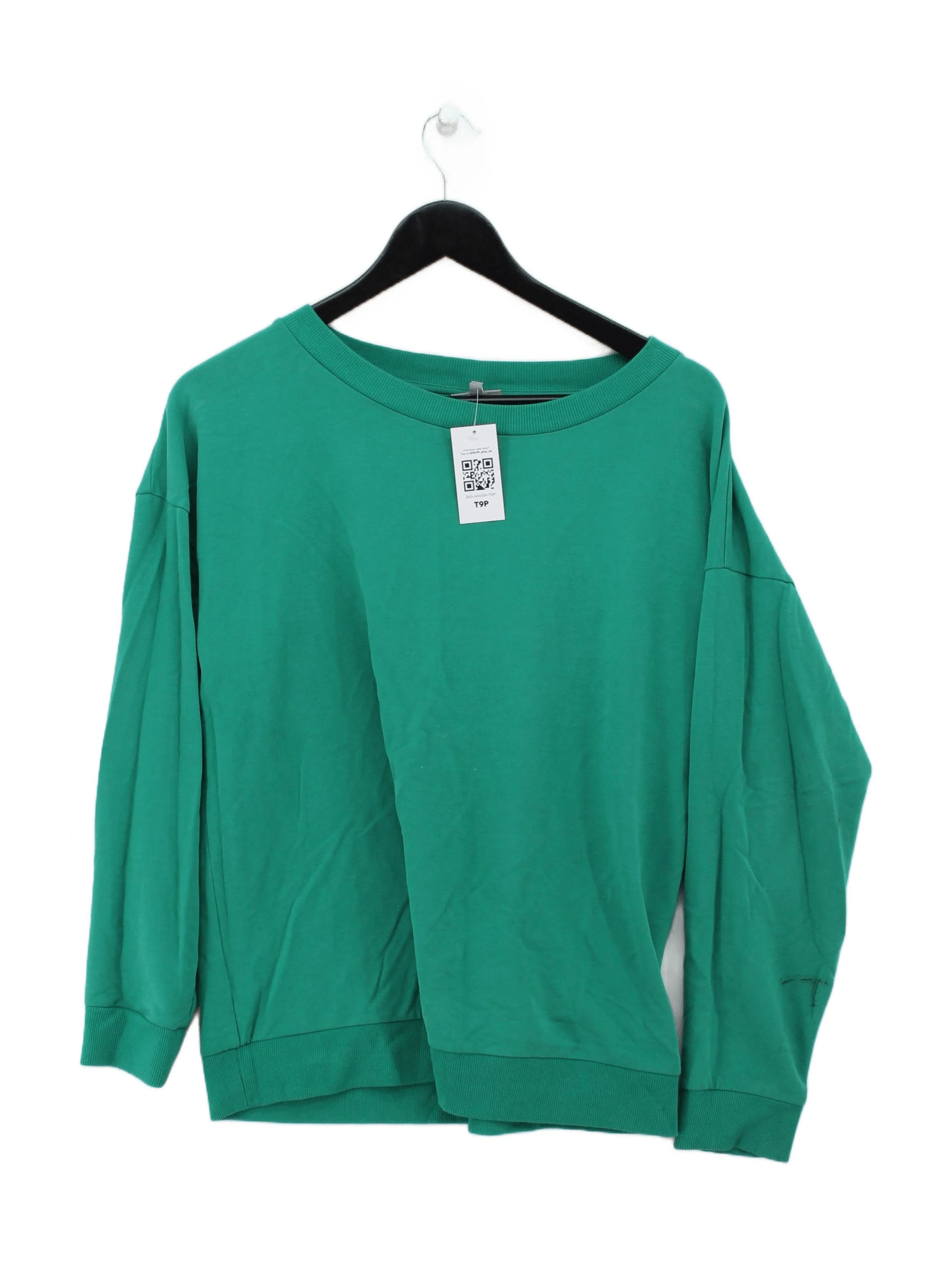 Oliver Bonas Women's Hoodie UK 10 Green Cotton with Elastane Pullover