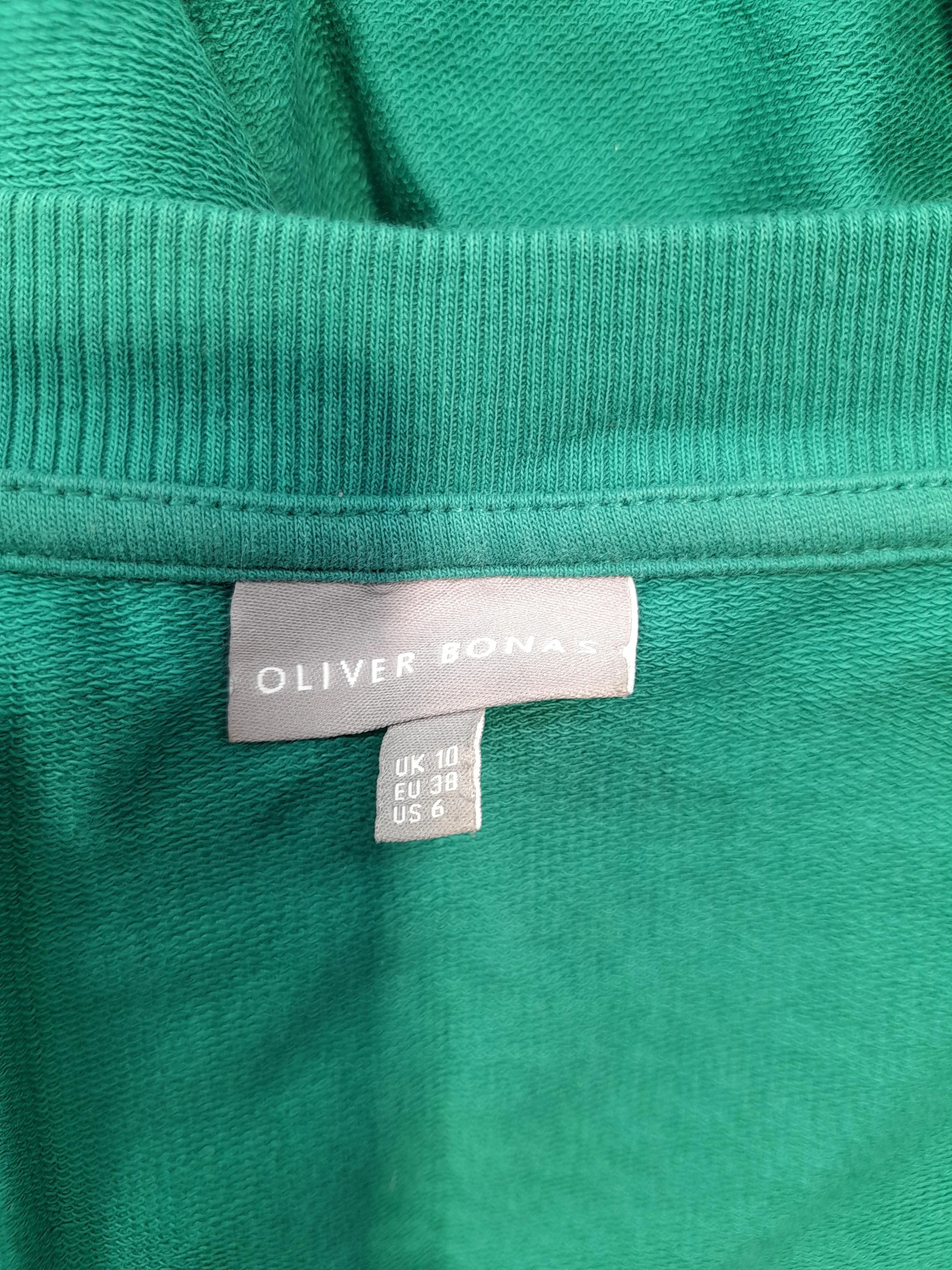 Oliver Bonas Women's Hoodie UK 10 Green Cotton with Elastane Pullover - Image 6