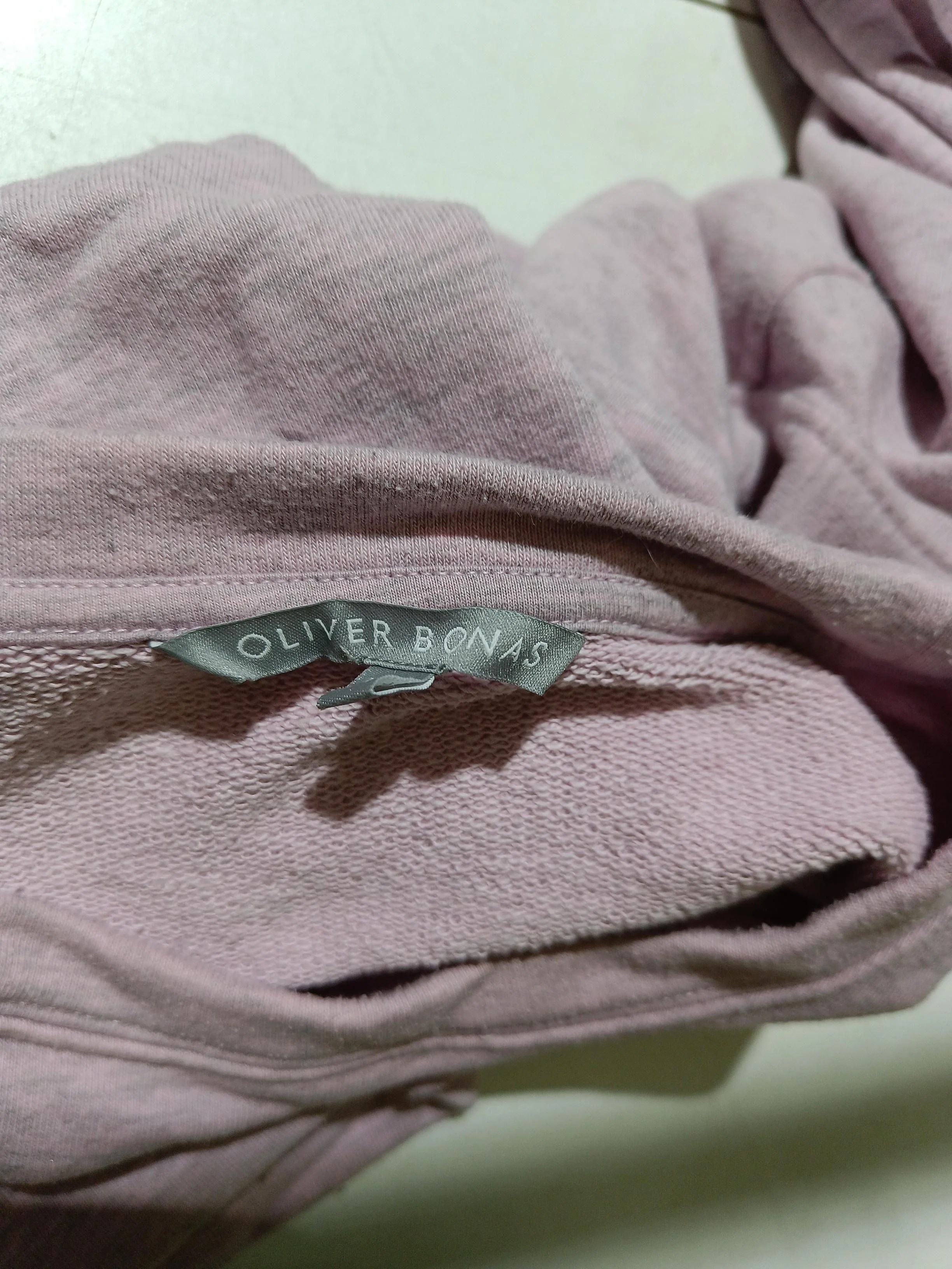 Oliver Bonas Women's Hoodie UK 12 Pink Cotton with Polyester Pullover - Image 7