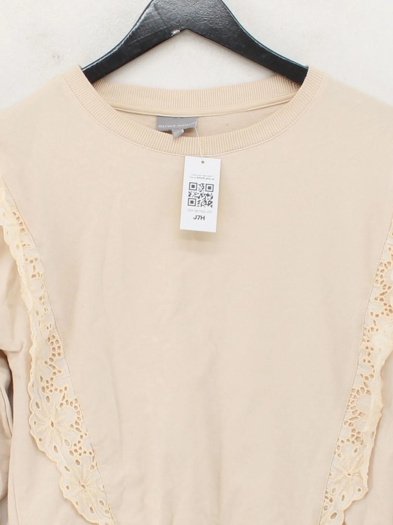 Oliver Bonas Women's Hoodie UK 6 Tan Cotton with Elastane Pullover - Image 3
