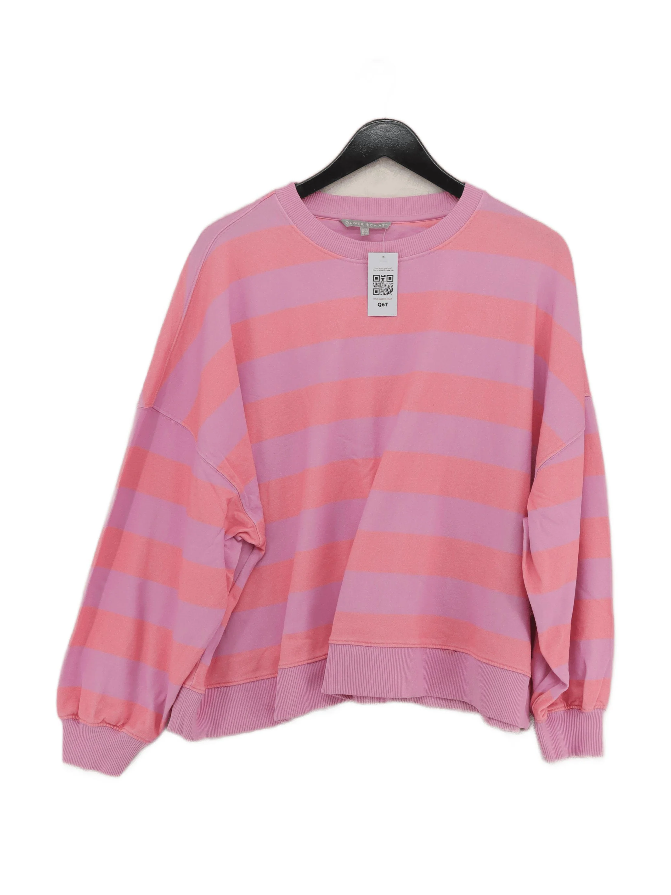 Oliver Bonas Women's Hoodie XL Multi Striped 100% Cotton Pullover