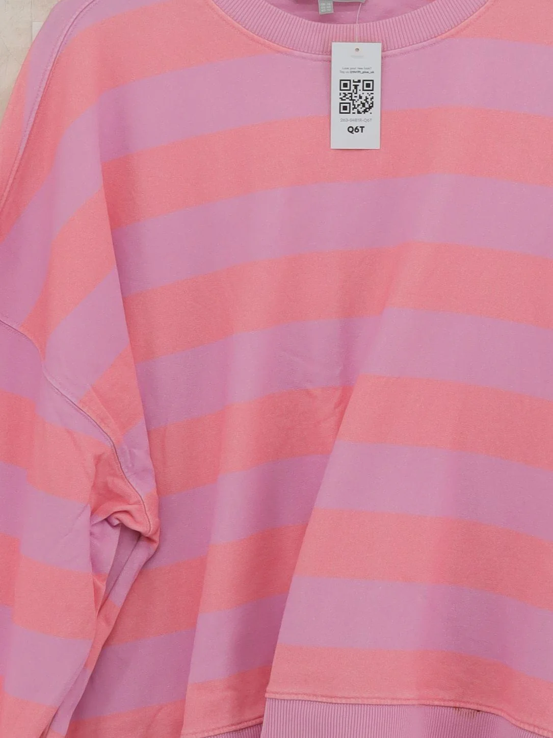 Oliver Bonas Women's Hoodie XL Multi Striped 100% Cotton Pullover - Image 3