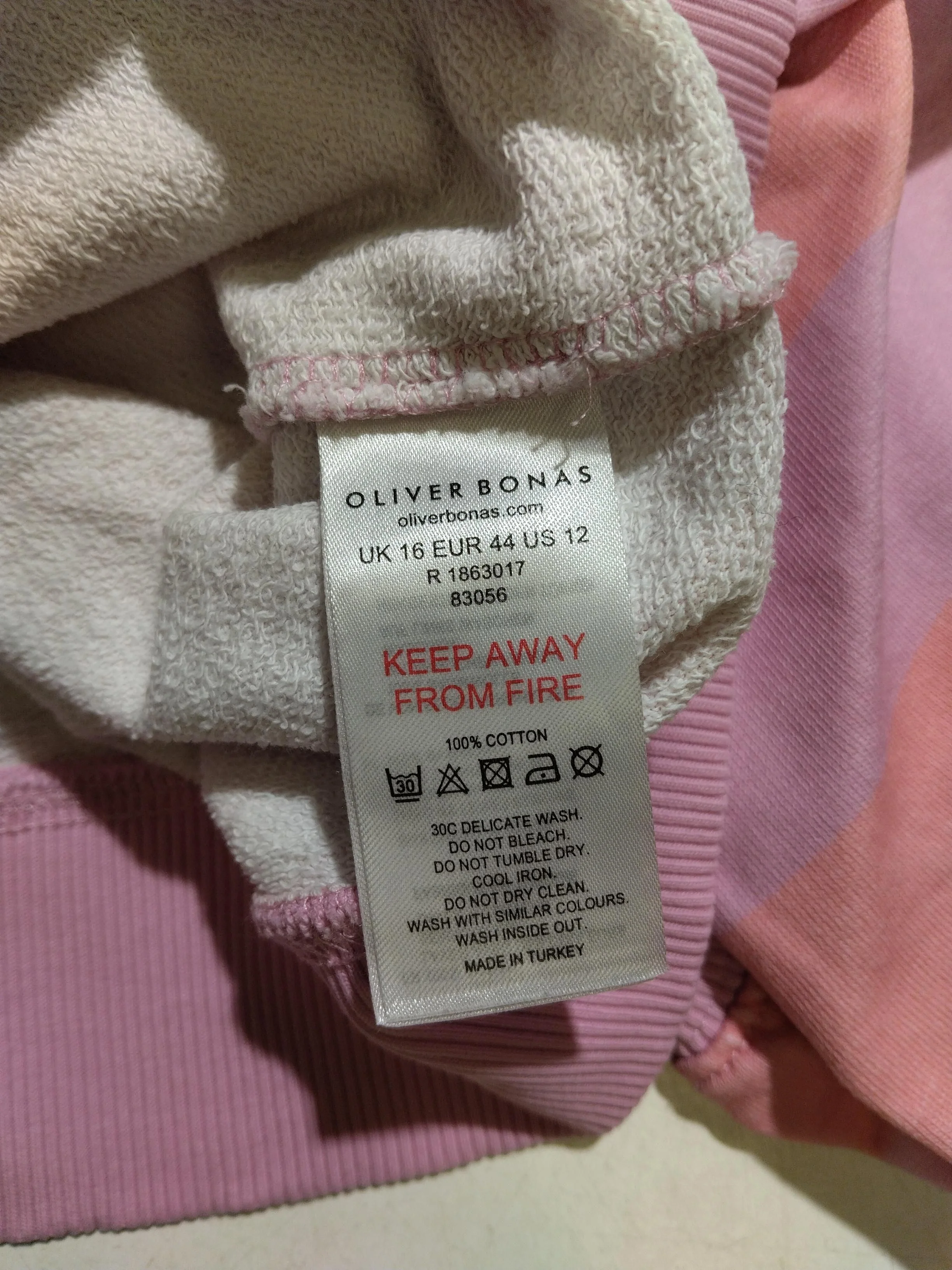 Oliver Bonas Women's Hoodie XL Multi Striped 100% Cotton Pullover - Image 7