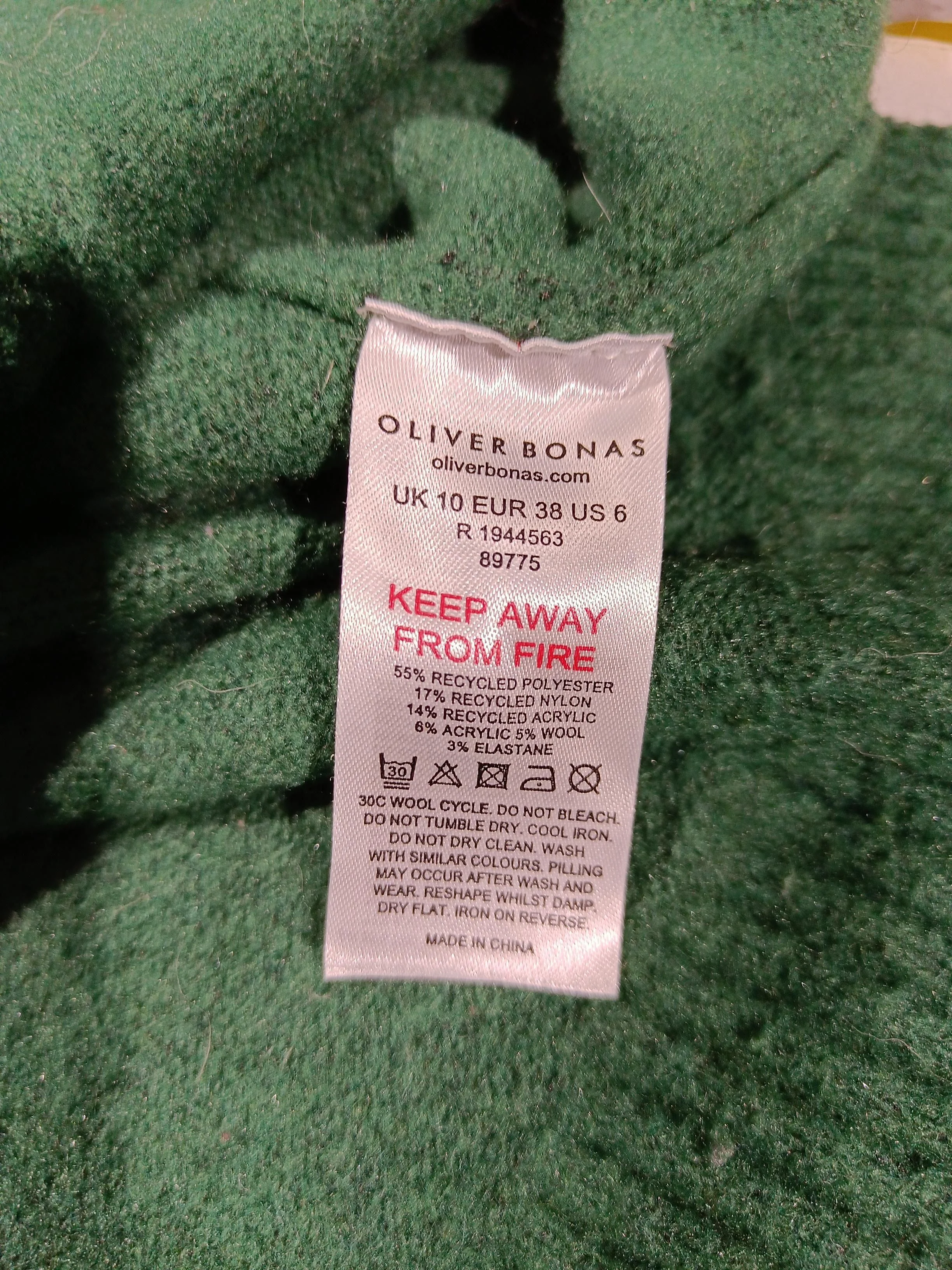 Oliver Bonas Women's Jumper UK 10 Green Polyester - Image 7