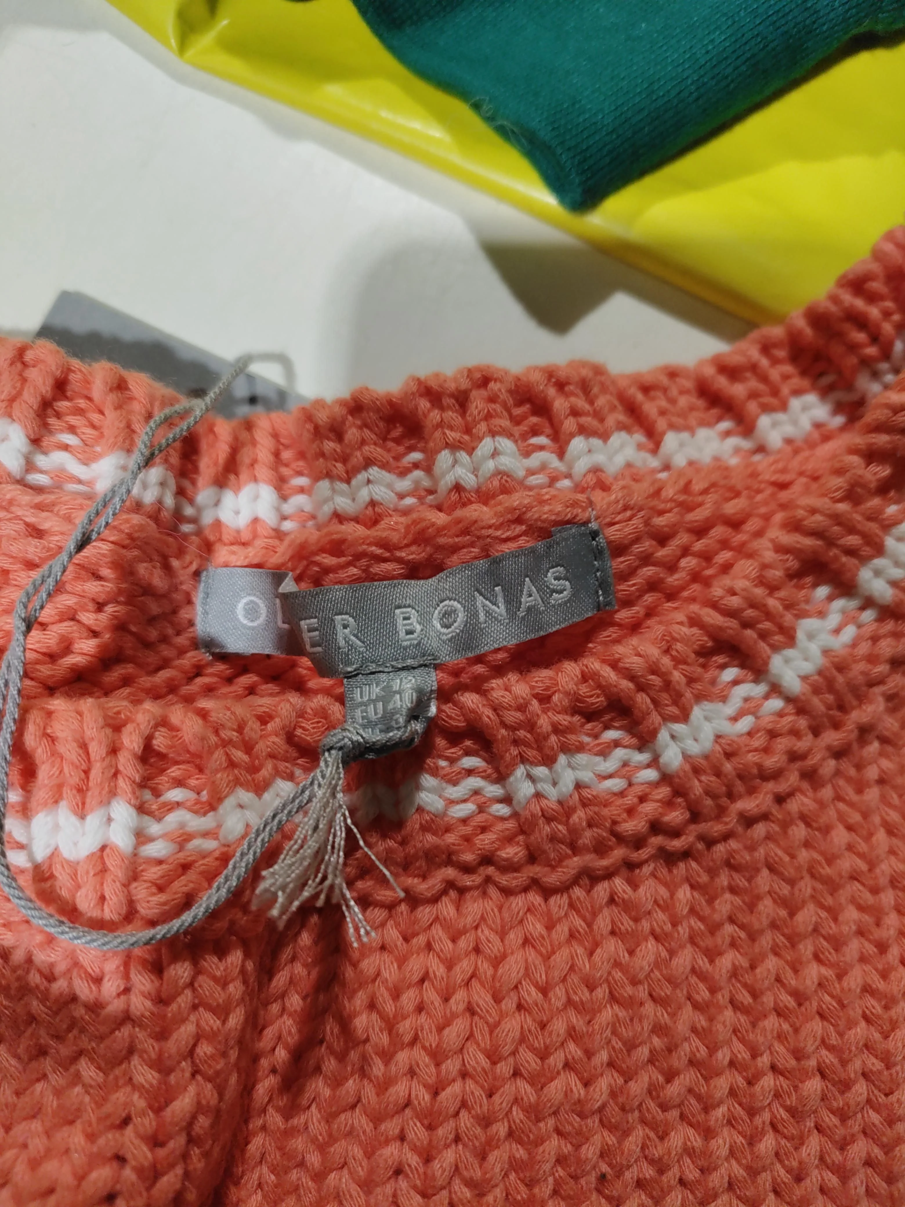 Oliver Bonas Women's Jumper UK 10 Orange Cotton with Polyester Vest - Image 5