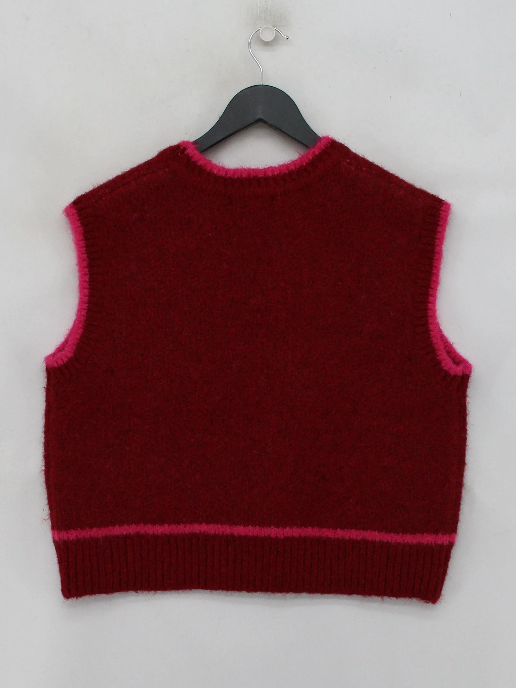 Oliver Bonas Women's Jumper UK 10 Red Polyester with Nylon, Wool, Elastane Vest - Image 2