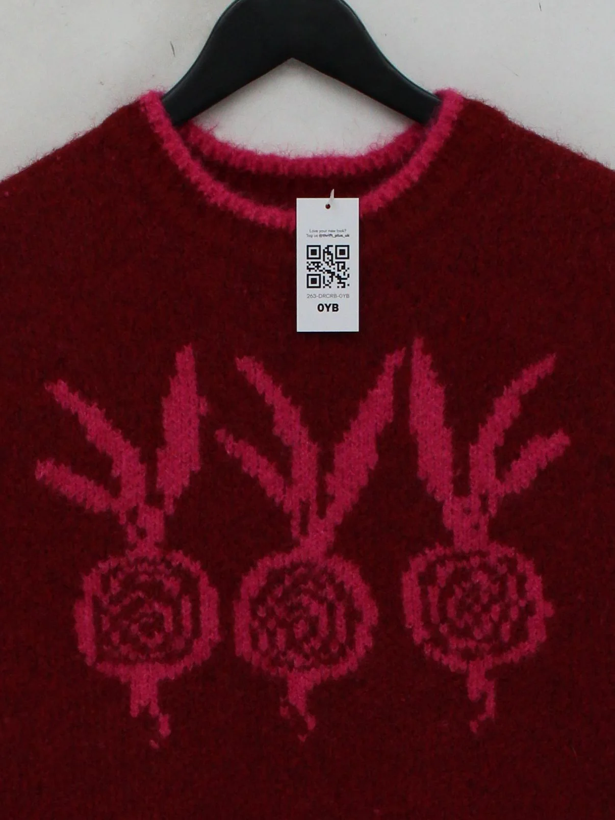 Oliver Bonas Women's Jumper UK 10 Red Polyester with Nylon, Wool, Elastane Vest - Image 3