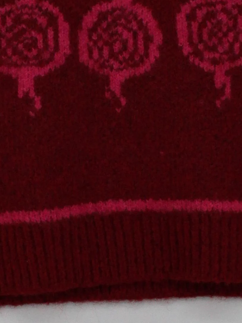 Oliver Bonas Women's Jumper UK 10 Red Polyester with Nylon, Wool, Elastane Vest - Image 4