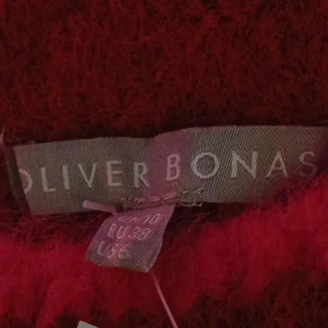 Oliver Bonas Women's Jumper UK 10 Red Polyester with Nylon, Wool, Elastane Vest - Image 5