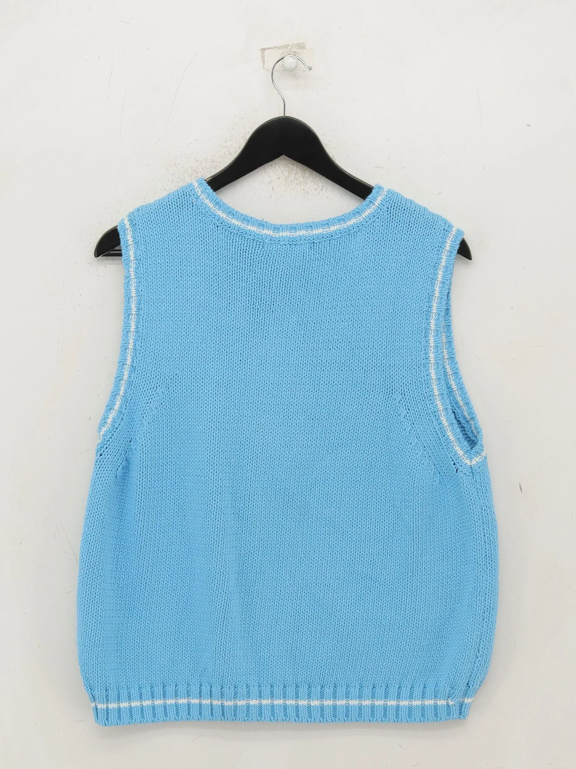 Oliver Bonas Women's Jumper UK 14 Blue Cotton with Polyester Vest New with tags - Image 2