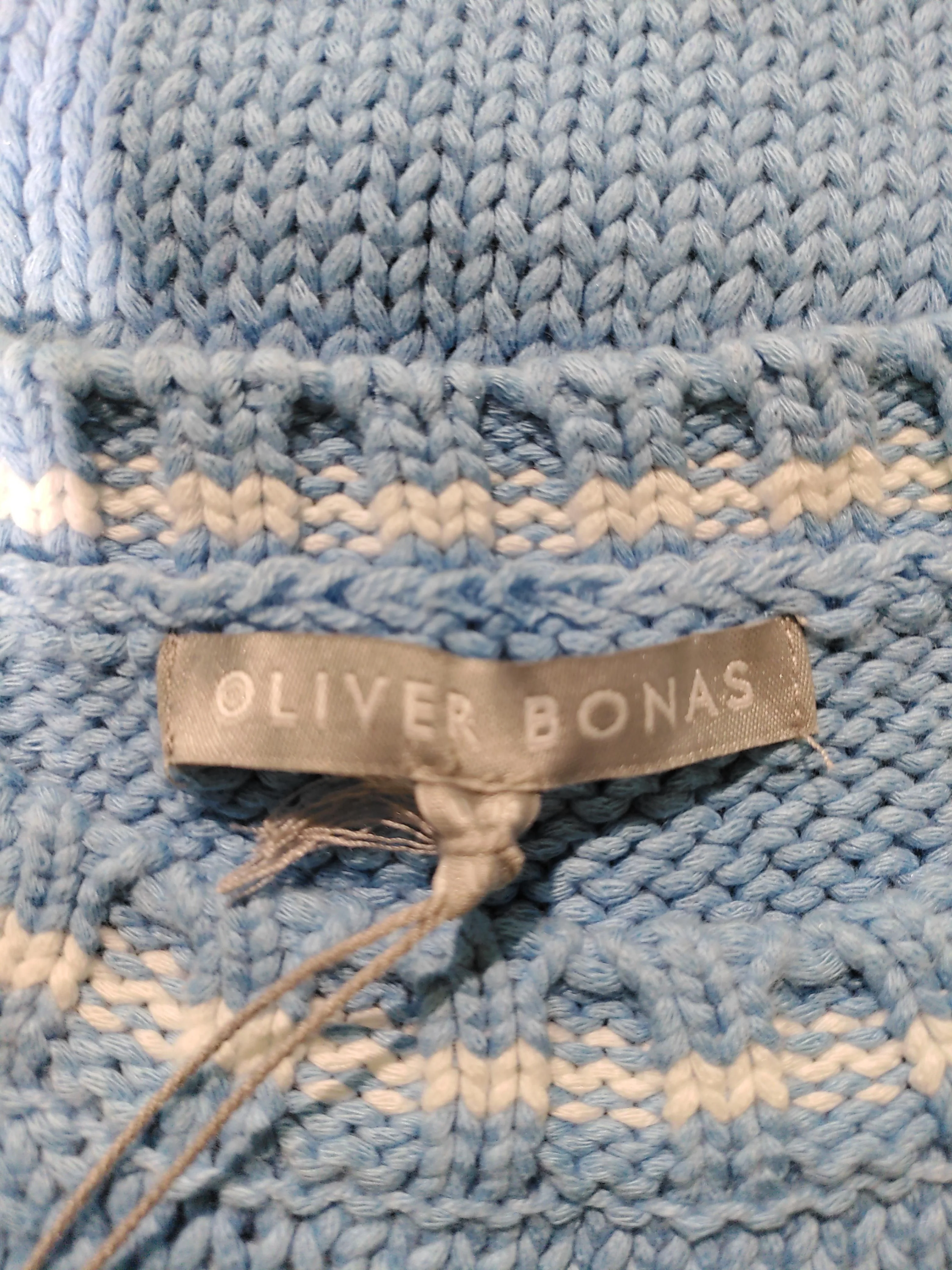 Oliver Bonas Women's Jumper UK 14 Blue Cotton with Polyester Vest New with tags - Image 5