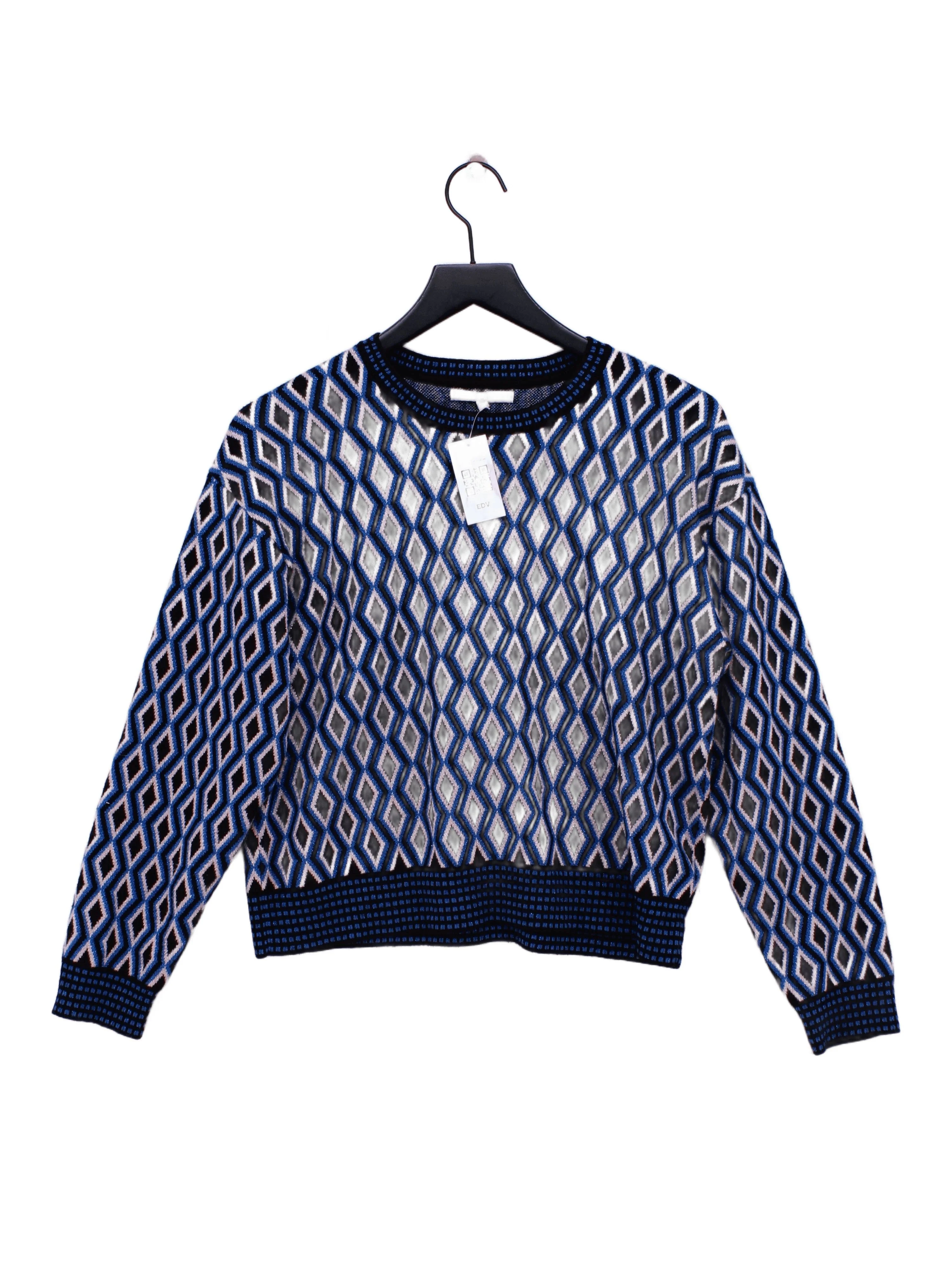 Oliver Bonas Women's Jumper UK 14 Blue Viscose
