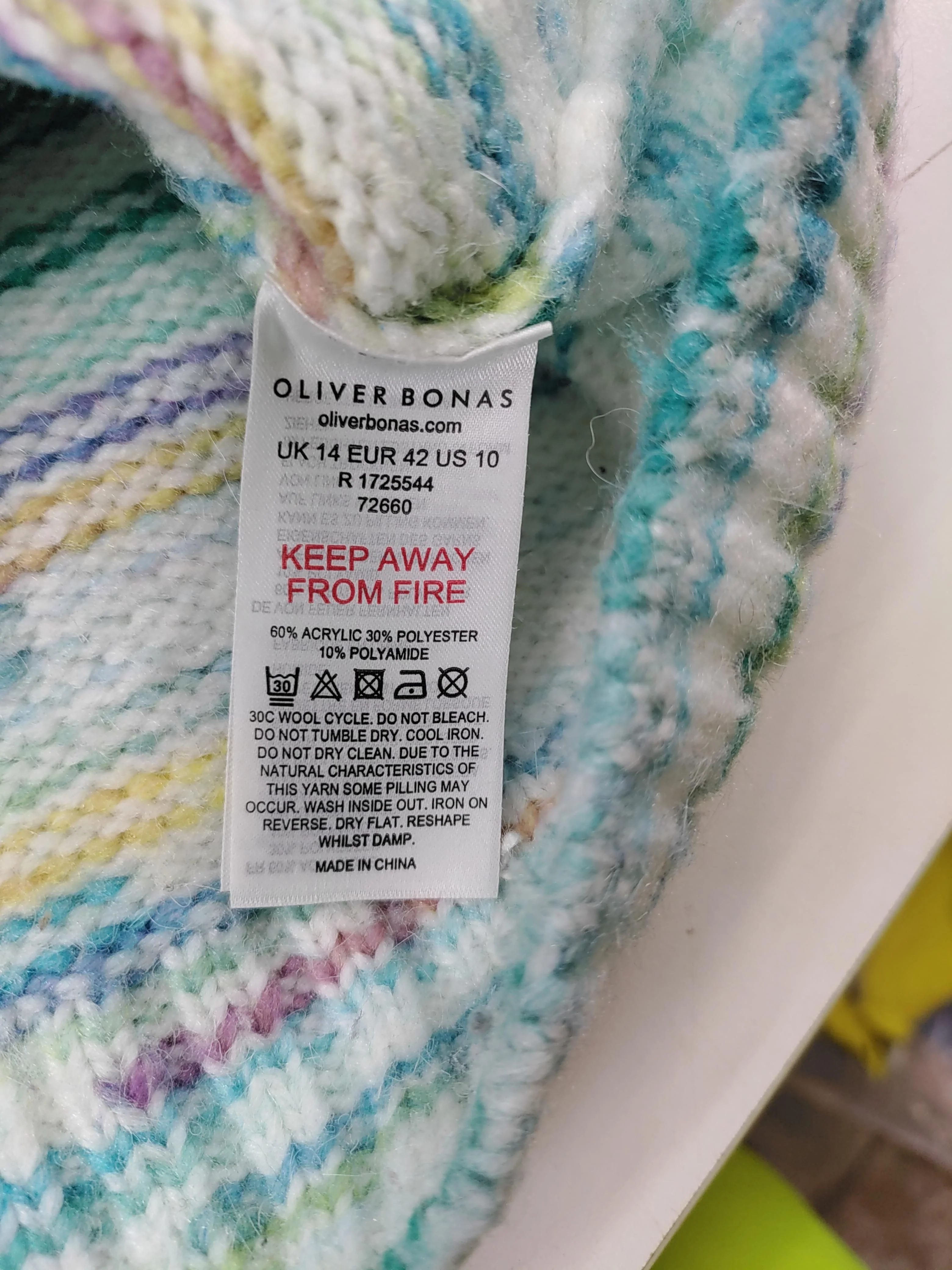 Oliver Bonas Women's Jumper UK 14 White Acrylic - Image 7