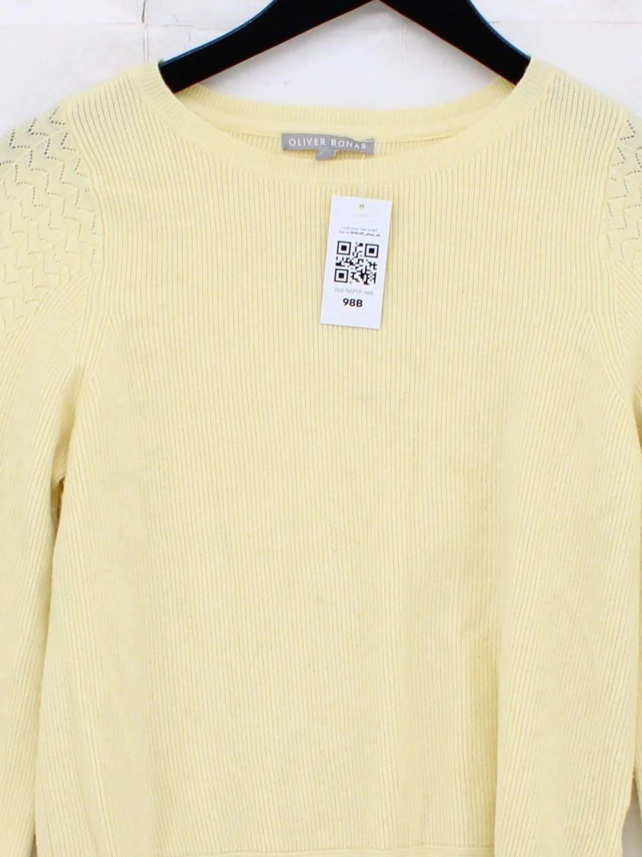 Oliver Bonas Women's Jumper UK 8 Cream Polyester - Image 3