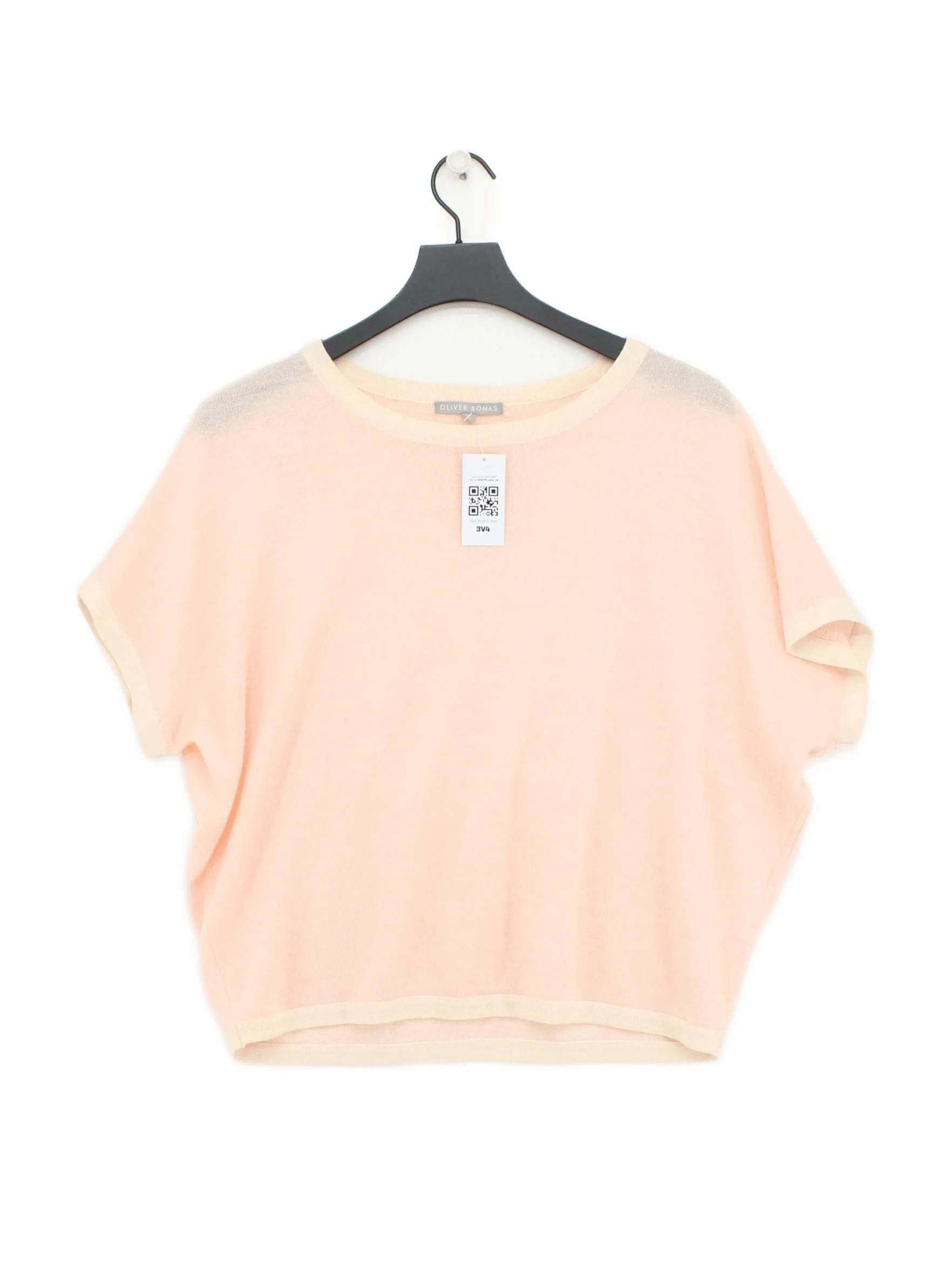 Oliver Bonas Women's Jumper UK 8 Pink Acrylic with Wool Round Neck Pullover