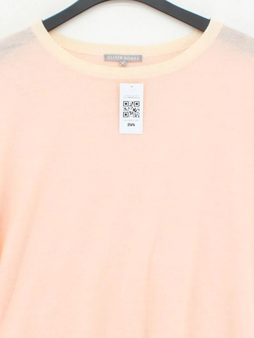Oliver Bonas Women's Jumper UK 8 Pink Acrylic with Wool Round Neck Pullover - Image 3