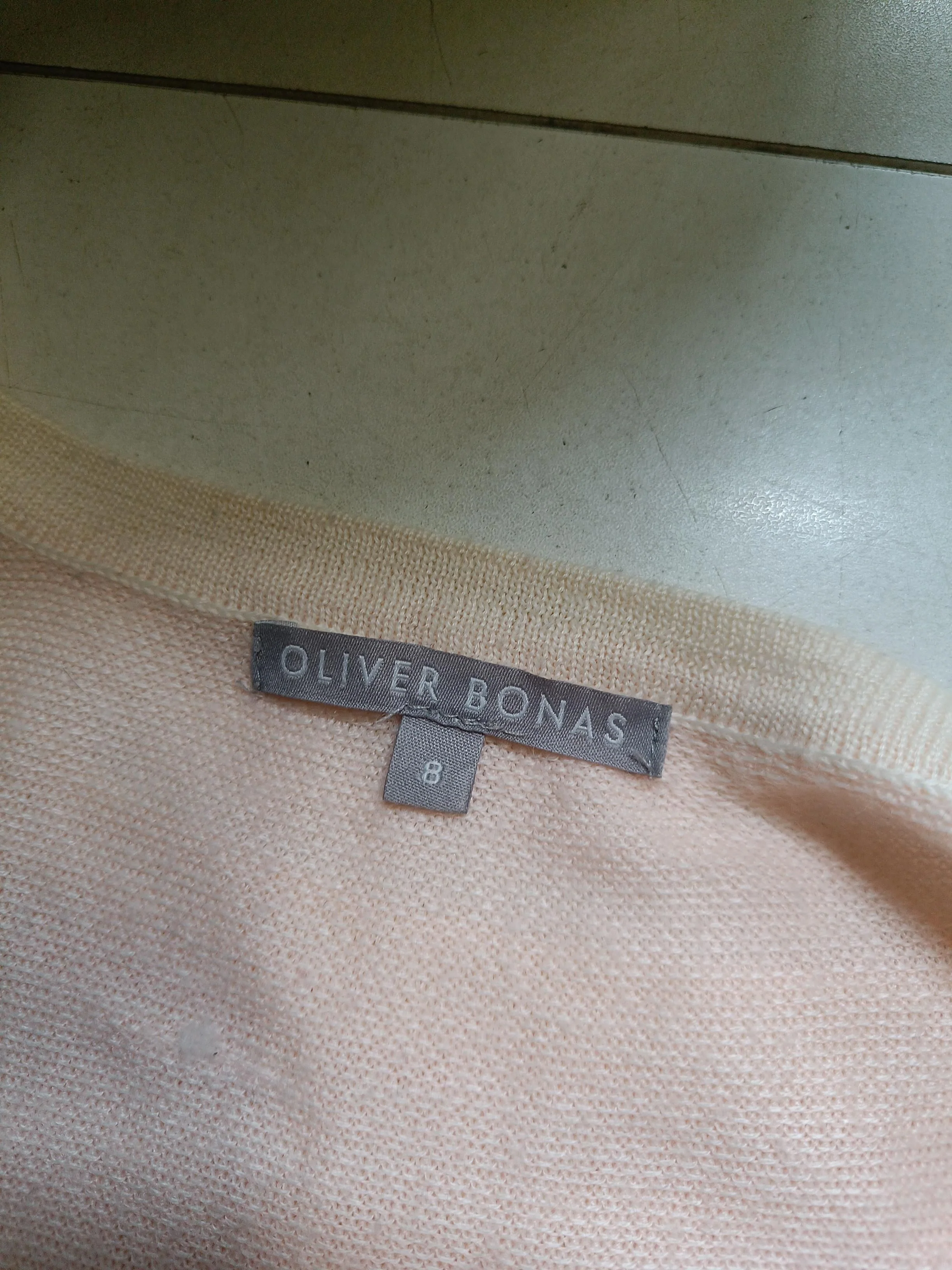 Oliver Bonas Women's Jumper UK 8 Pink Acrylic with Wool Round Neck Pullover - Image 5
