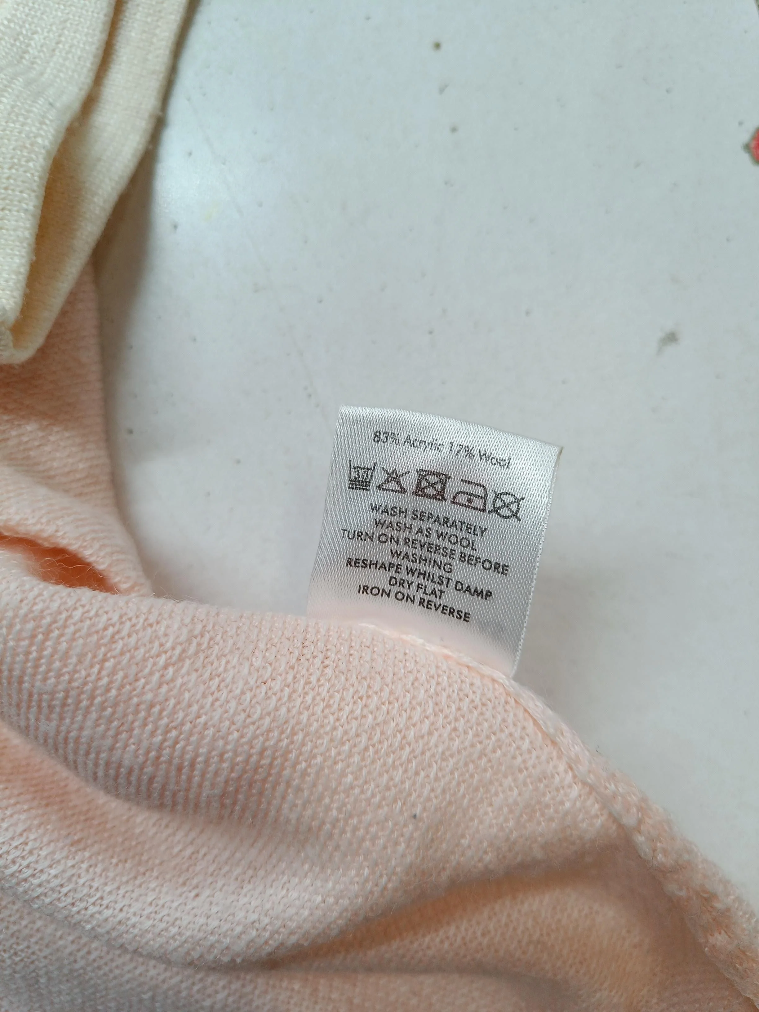 Oliver Bonas Women's Jumper UK 8 Pink Acrylic with Wool Round Neck Pullover - Image 6