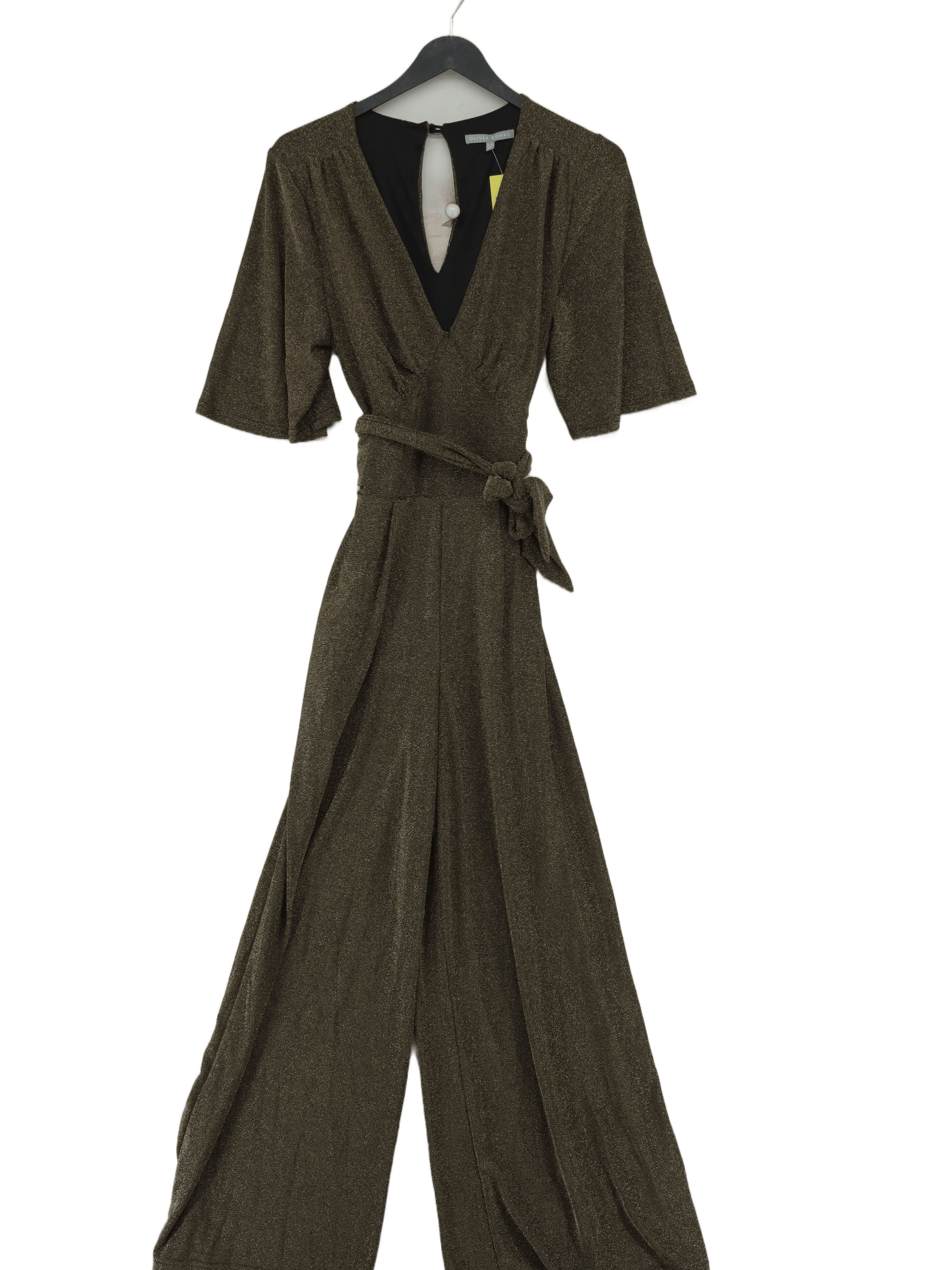 Oliver Bonas Women's Jumpsuit UK 10 Gold Nylon with Elastane, Polyester Jumpsuit