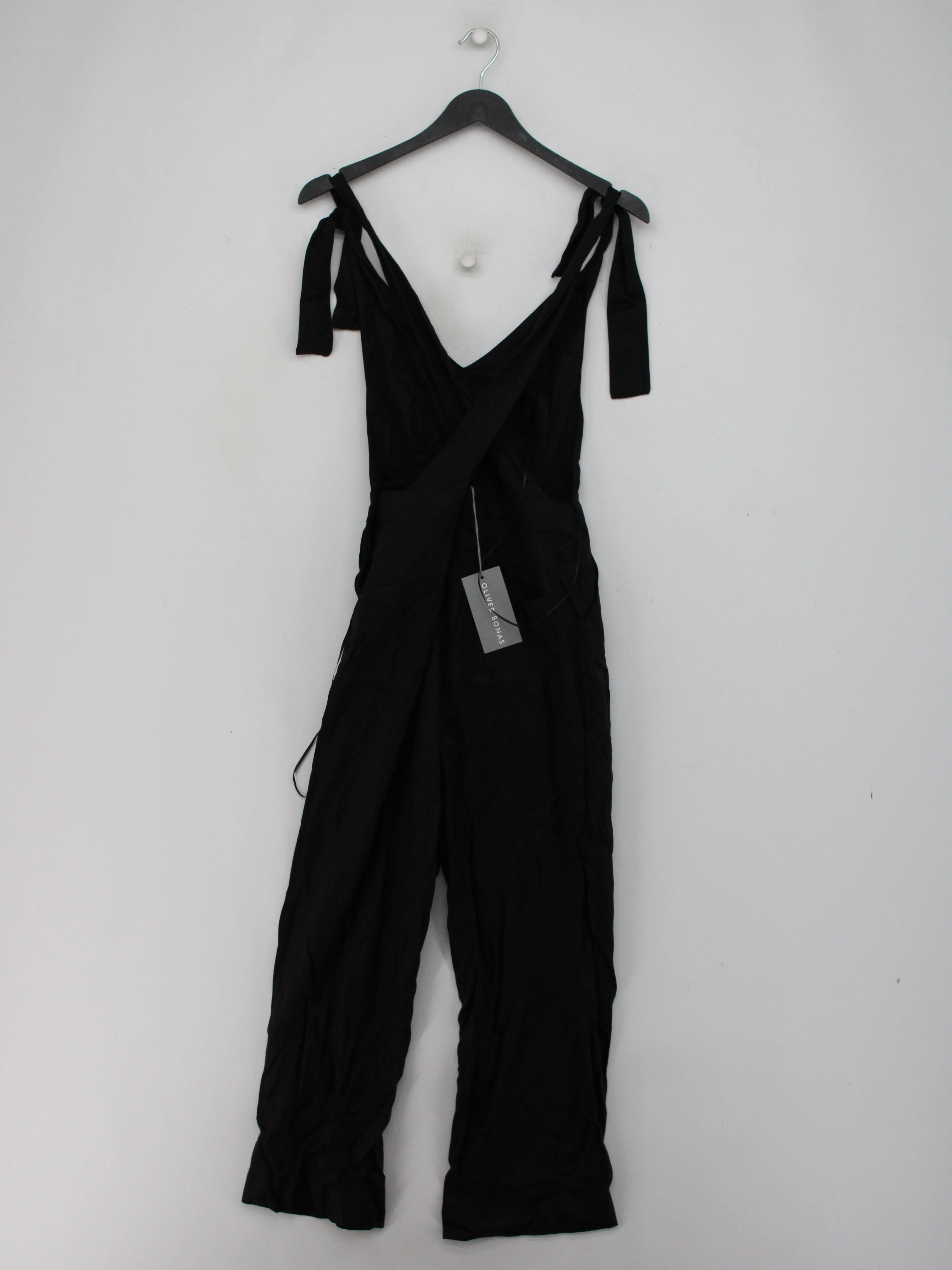 Oliver Bonas Women's Jumpsuit UK 6 Black 100% Lyocell Modal Wide-Leg Jumpsuit - Image 2