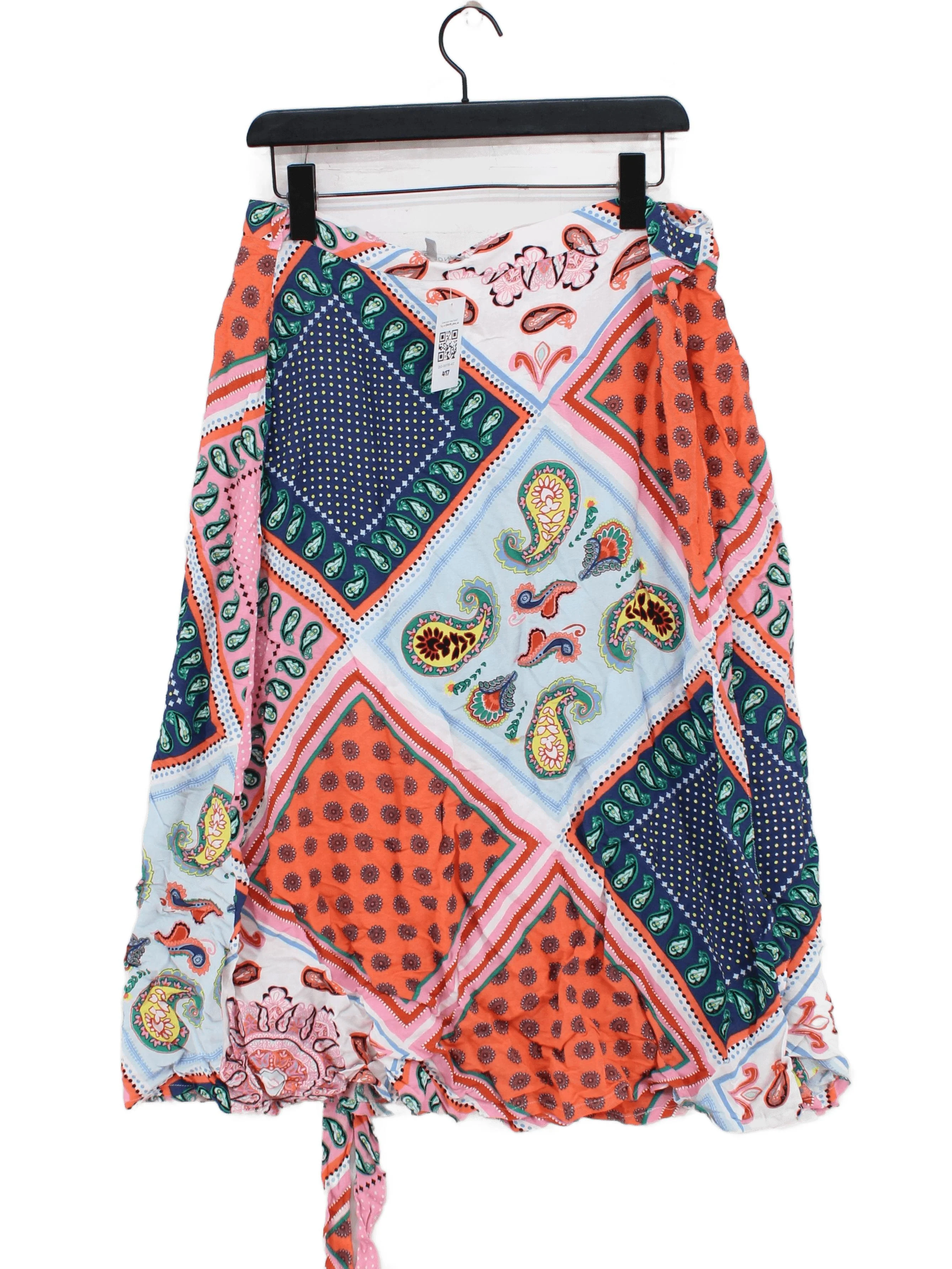 Oliver Bonas Women's Midi Skirt M Multi Paisley 100% Viscose Midi Wrap
