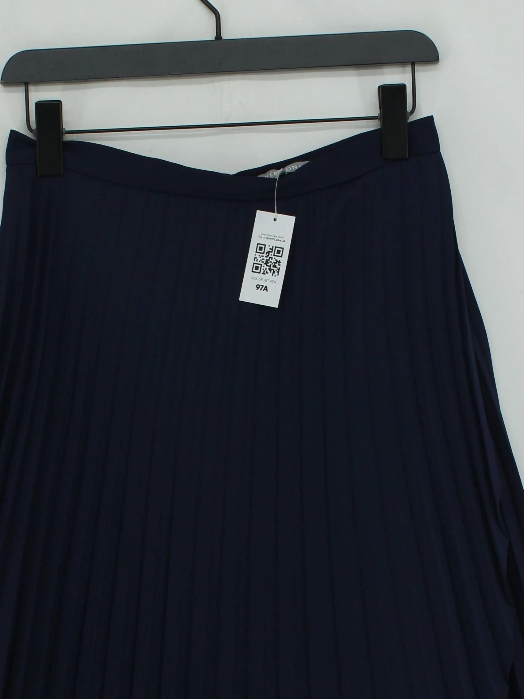 Oliver Bonas Women's Midi Skirt UK 10 Blue 100% Polyester Midi Pleated - Image 3