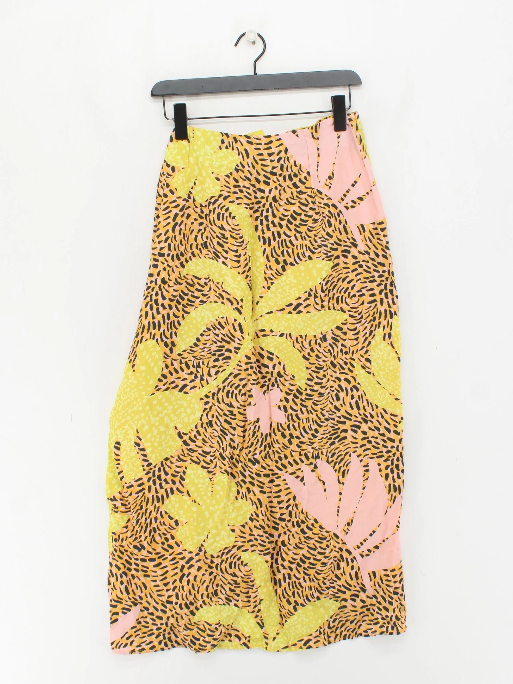 Oliver Bonas Women's Midi Skirt UK 12 Multi Lyocell Modal with Linen Wrap - Image 2