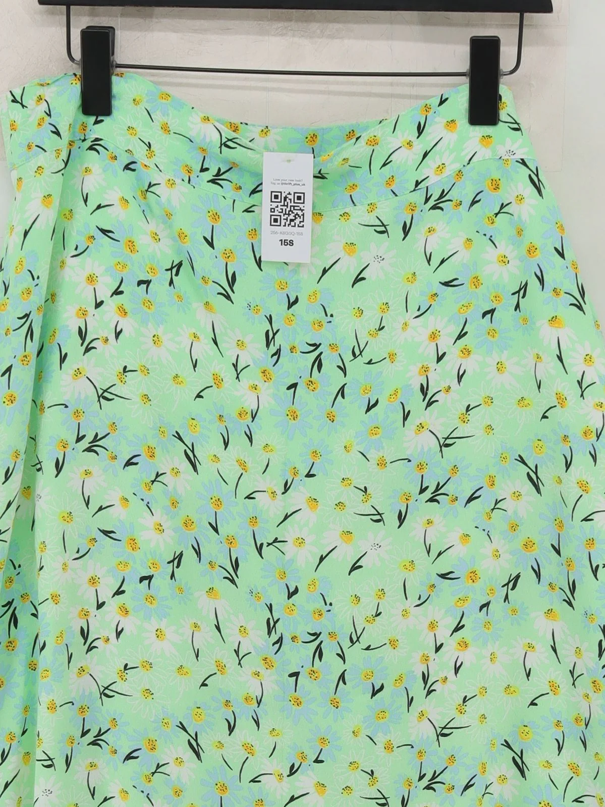 Oliver Bonas Women's Midi Skirt UK 16 Green Viscose with Cotton A-Line - Image 3