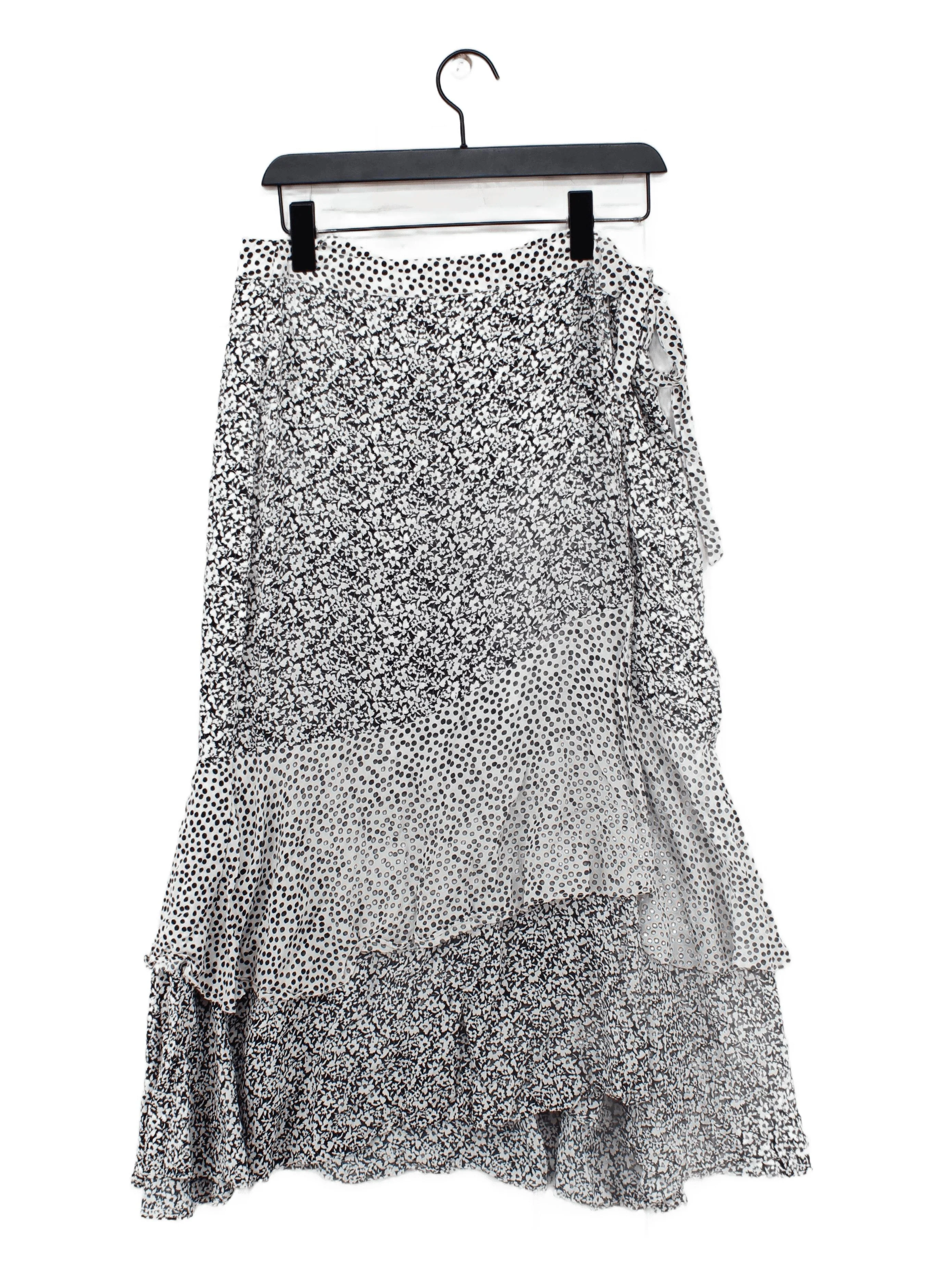 Oliver Bonas Women's Midi Skirt UK 16 Multi Polkadot 100% Viscose Midi Wrap