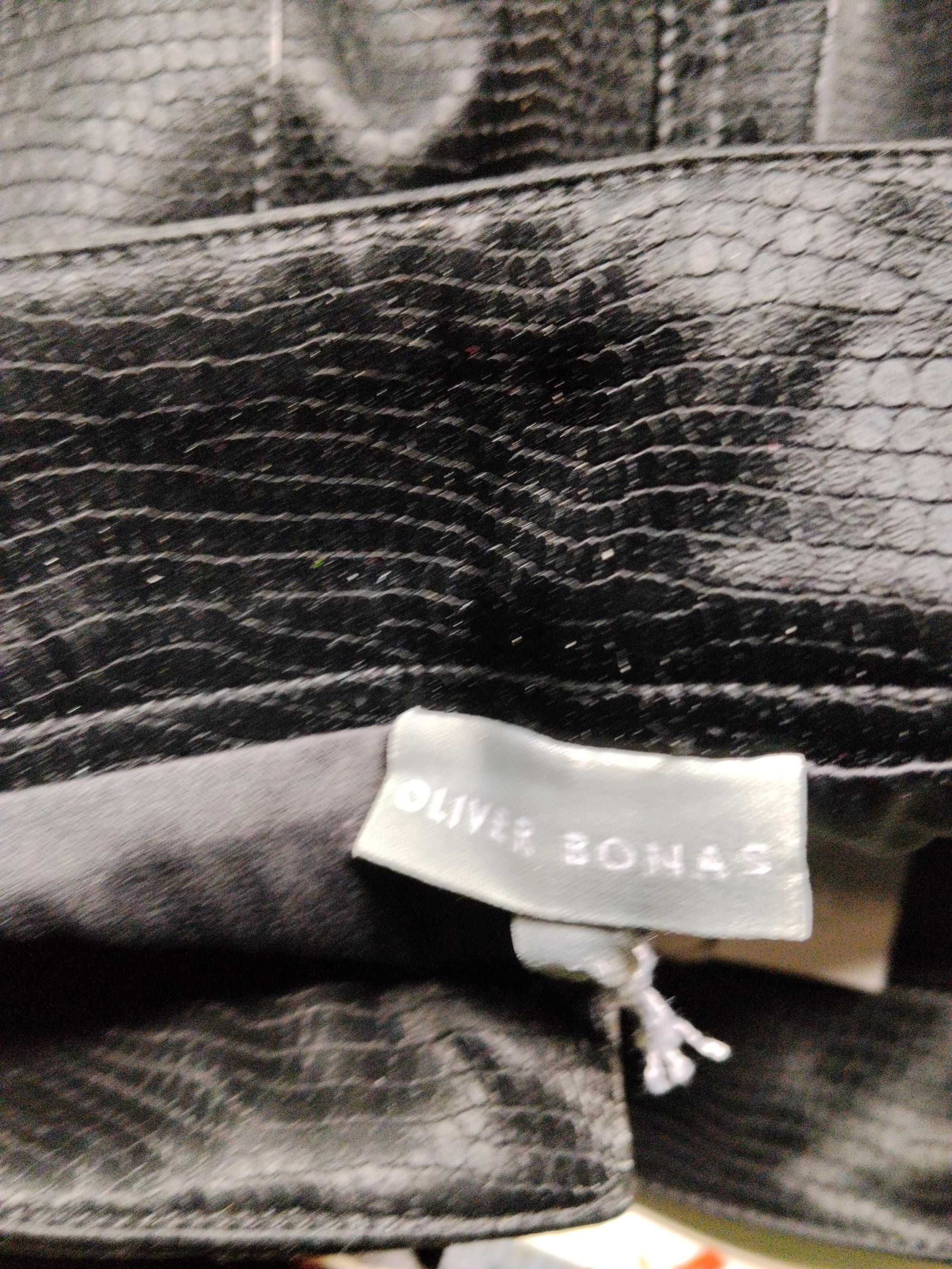 Oliver Bonas Women's Mini Skirt UK 10 Black Faux Leather - Image 6