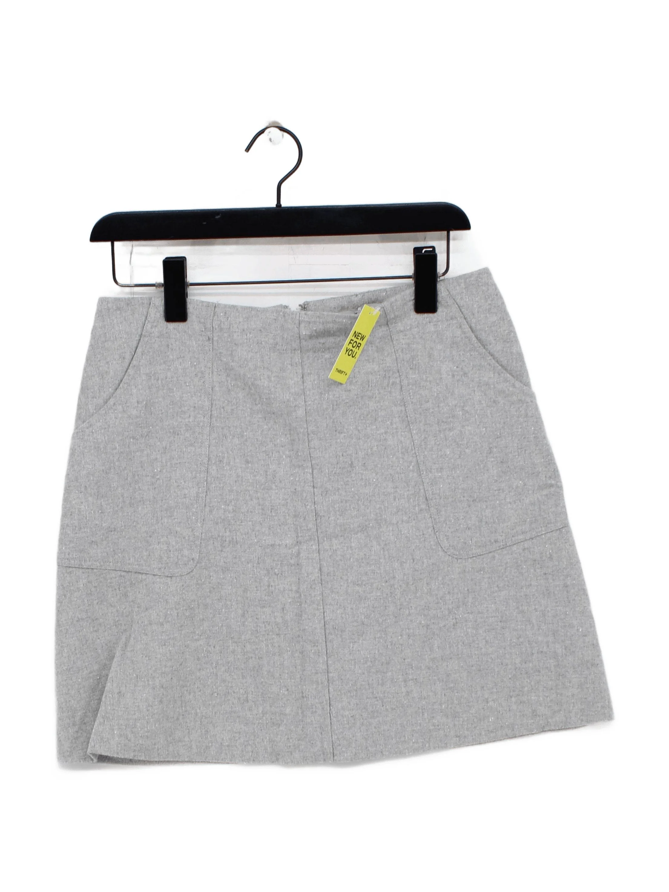 Oliver Bonas Women's Mini Skirt UK 10 Grey Wool with Polyester, Viscose Mini