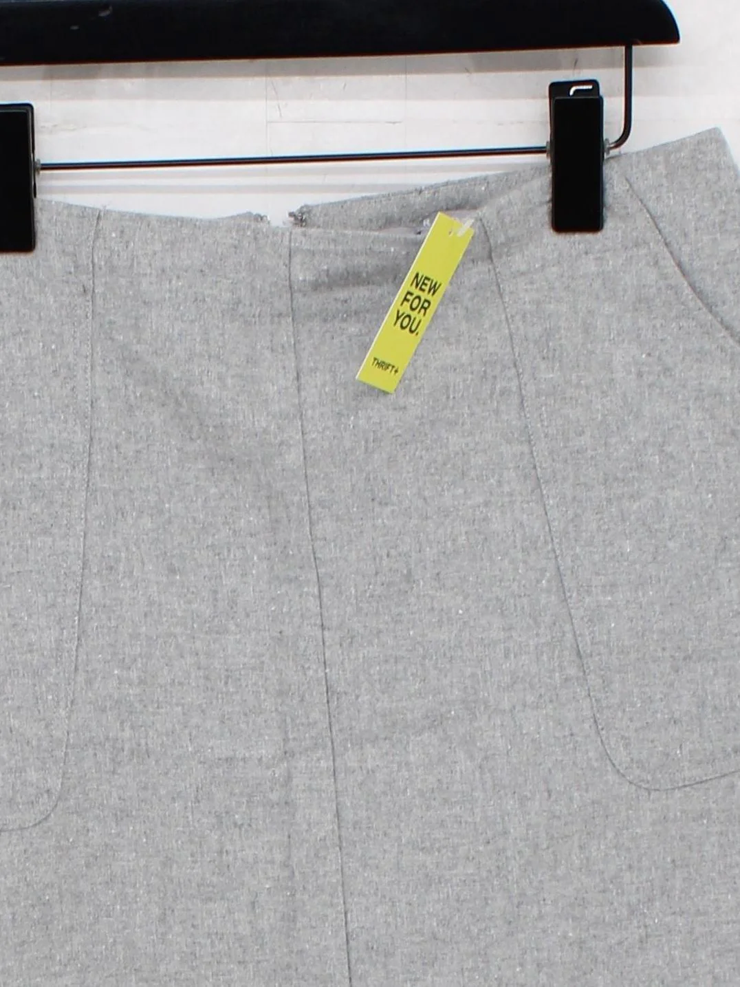 Oliver Bonas Women's Mini Skirt UK 10 Grey Wool with Polyester, Viscose Mini - Image 3