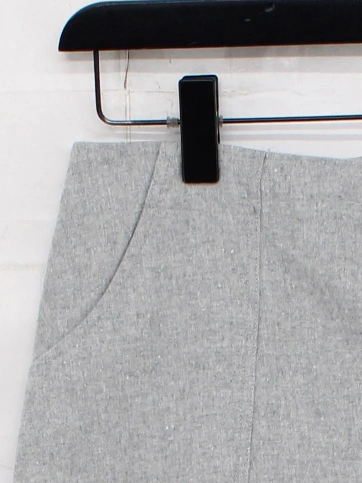 Oliver Bonas Women's Mini Skirt UK 10 Grey Wool with Polyester, Viscose Mini - Image 4