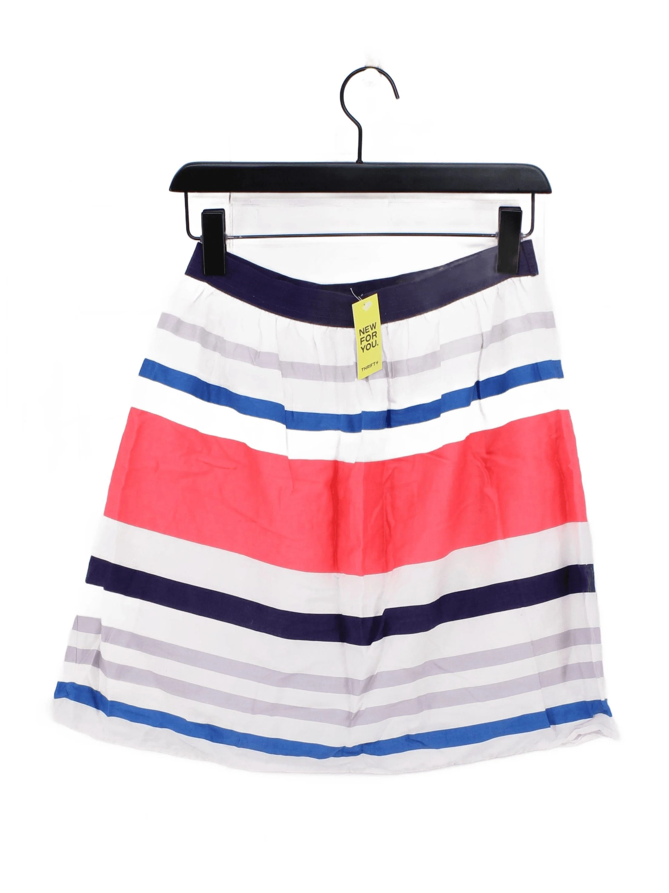 Oliver Bonas Women's Mini Skirt UK 12 Multi Striped 100% Cotton Short Mini
