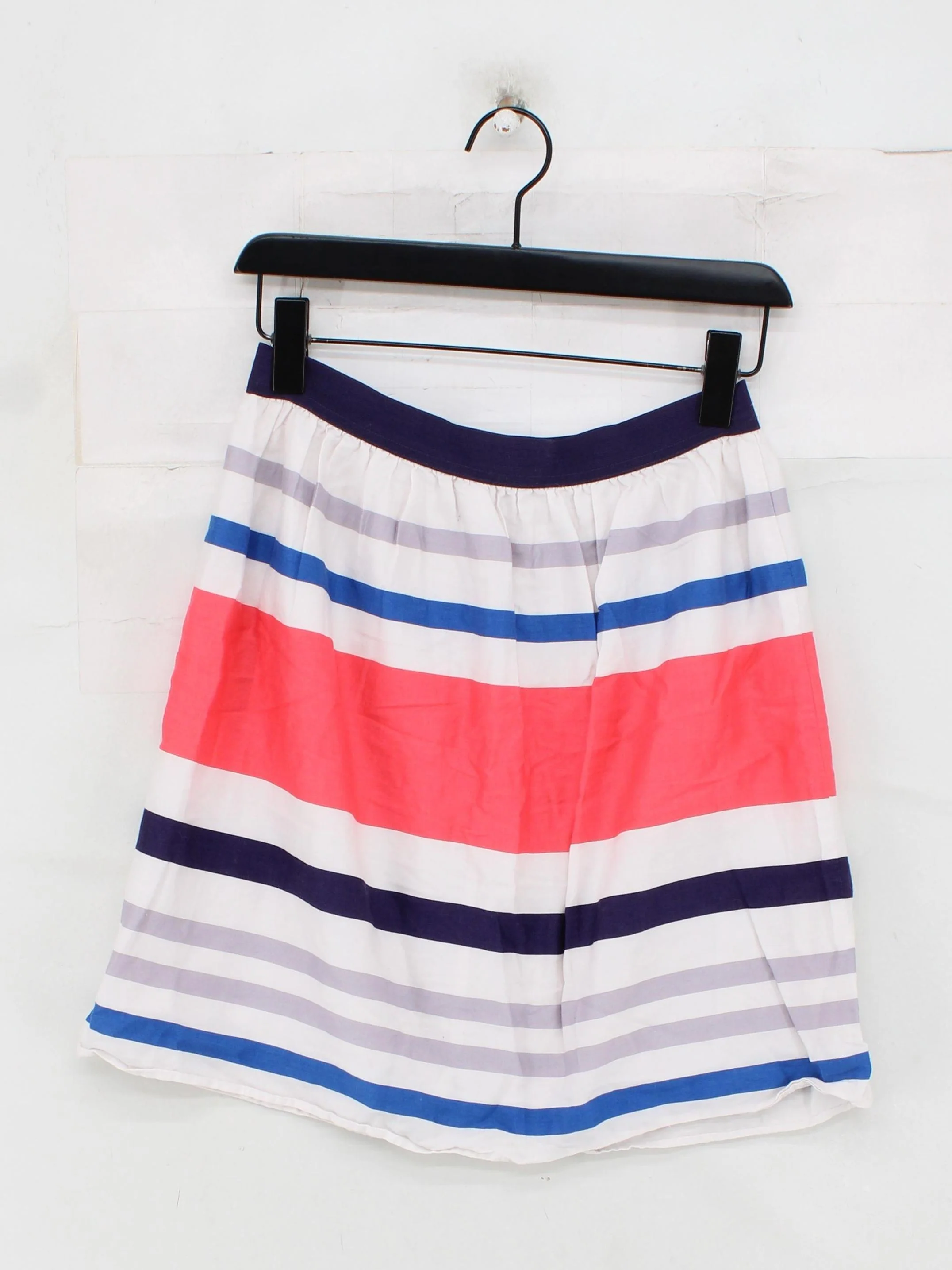 Oliver Bonas Women's Mini Skirt UK 12 Multi Striped 100% Cotton Short Mini - Image 2
