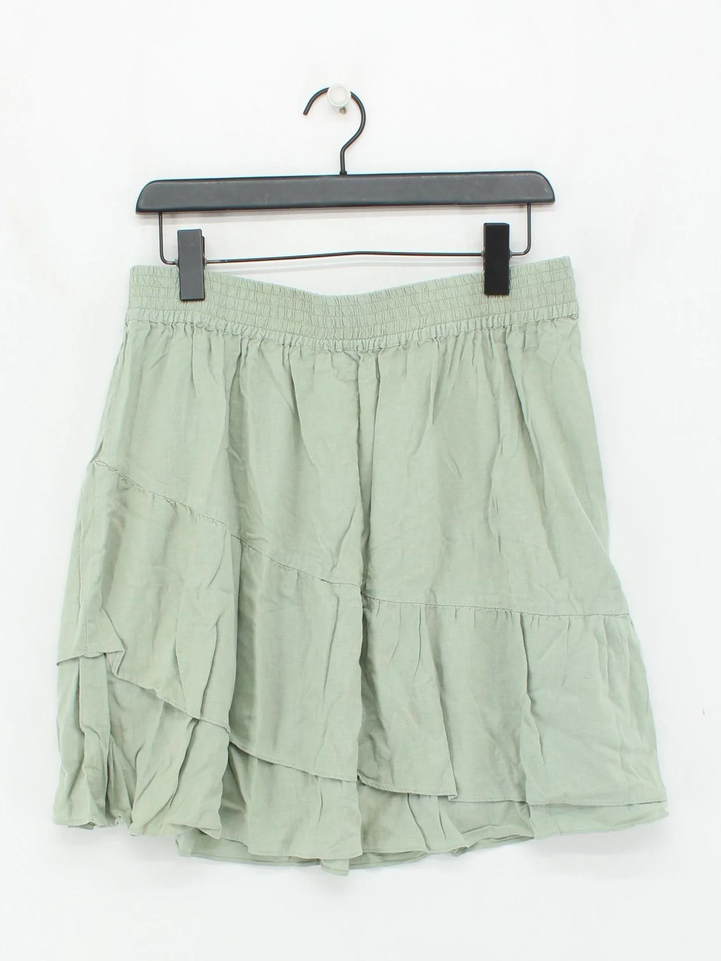 Oliver Bonas Women's Mini Skirt UK 16 Green Linen with Viscose Short Mini - Image 2