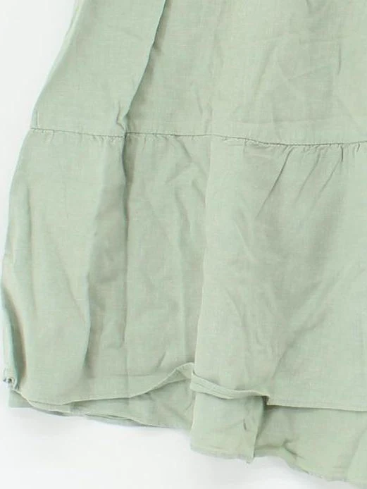 Oliver Bonas Women's Mini Skirt UK 16 Green Linen with Viscose Short Mini - Image 4
